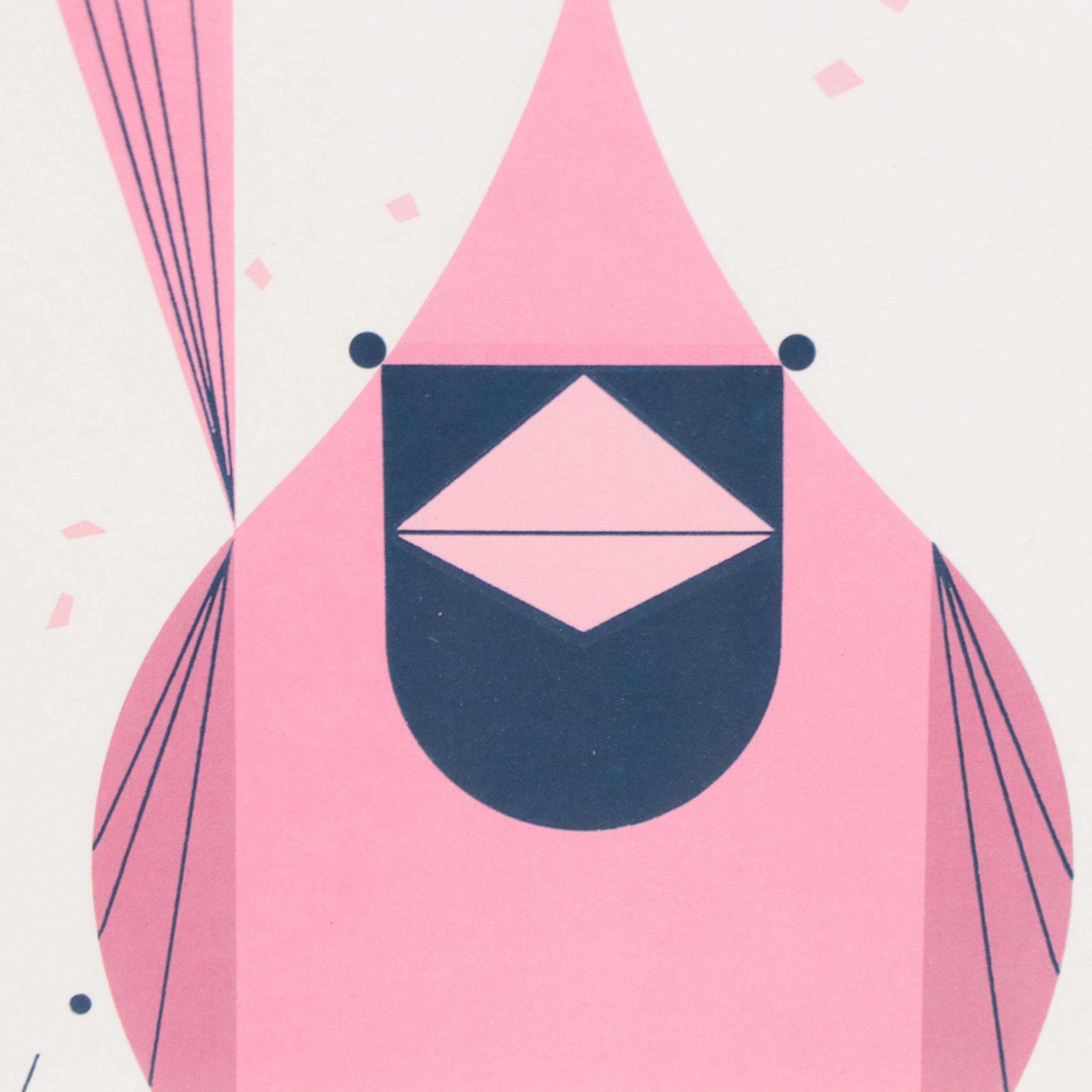 Charley Harper Offset Lithograph "Cardinal Close-Up"