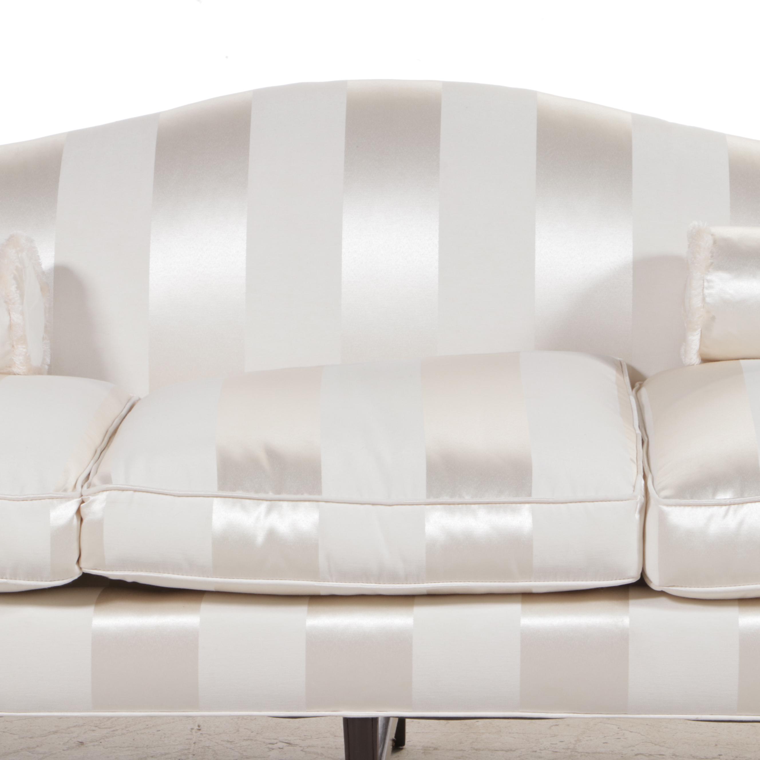 Federal Style Custom-Upholstered Camel-Back Sofa