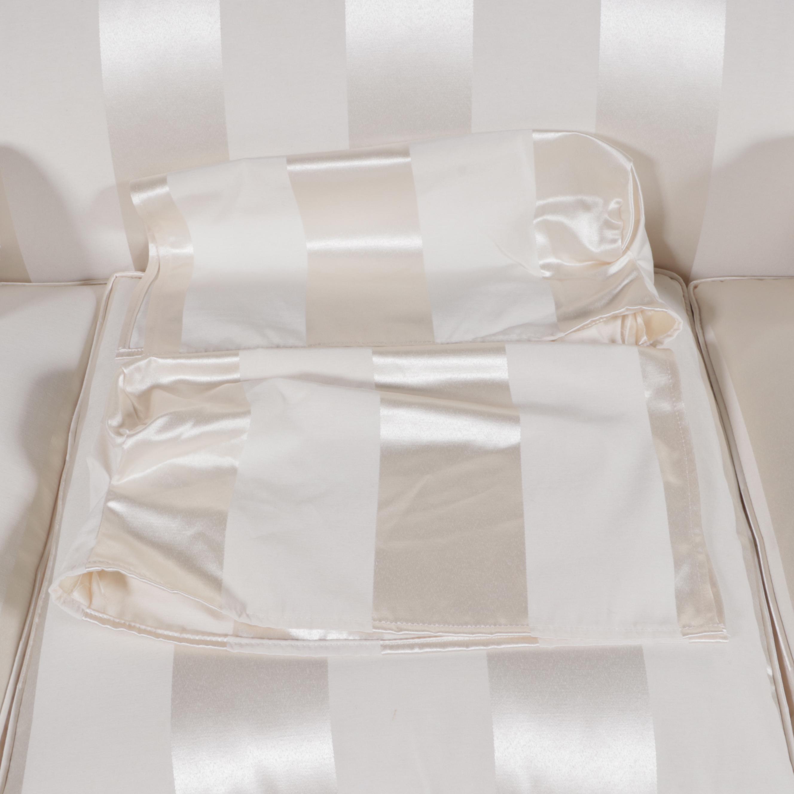 Federal Style Custom-Upholstered Camel-Back Sofa