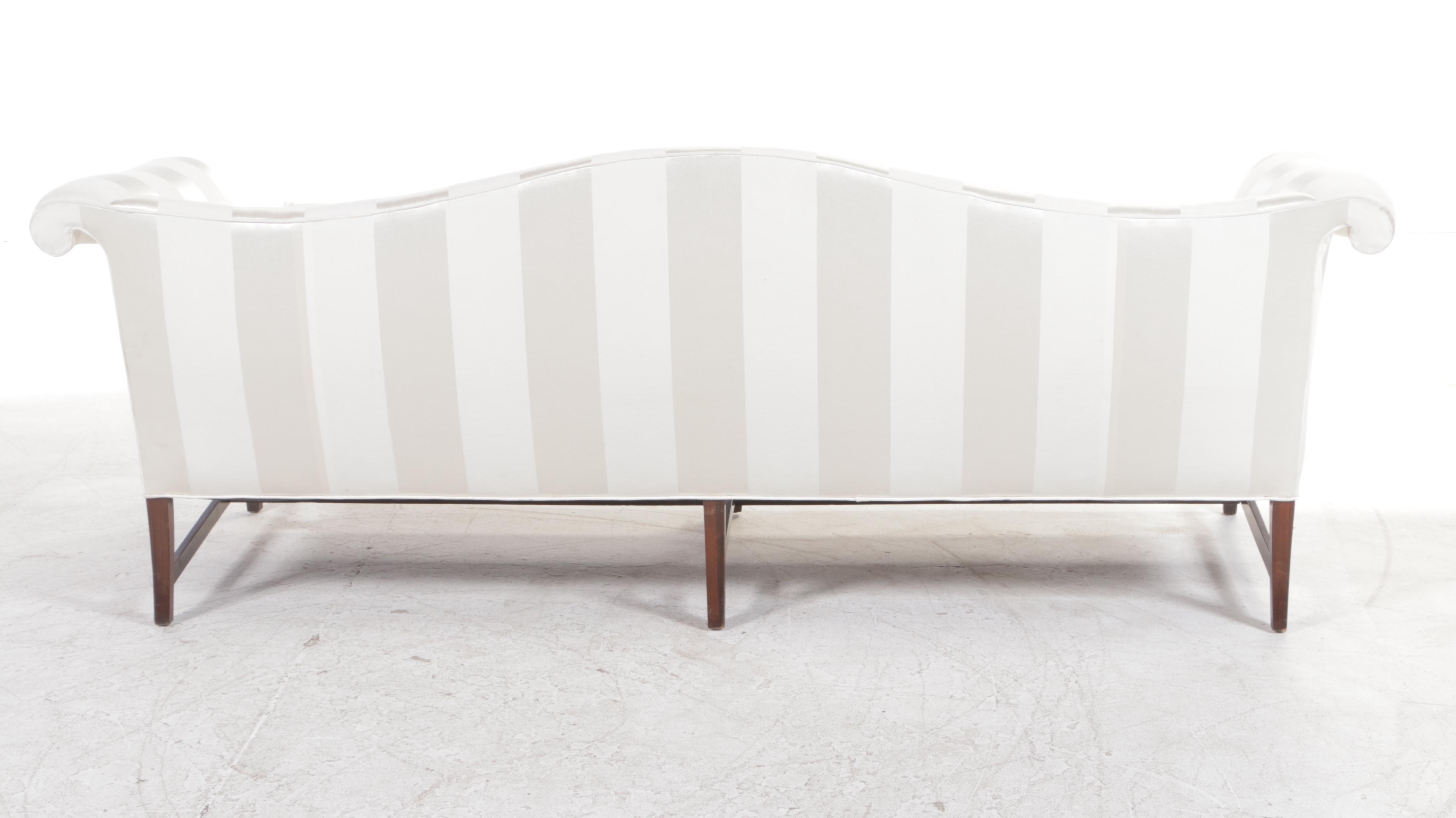 Federal Style Custom-Upholstered Camel-Back Sofa