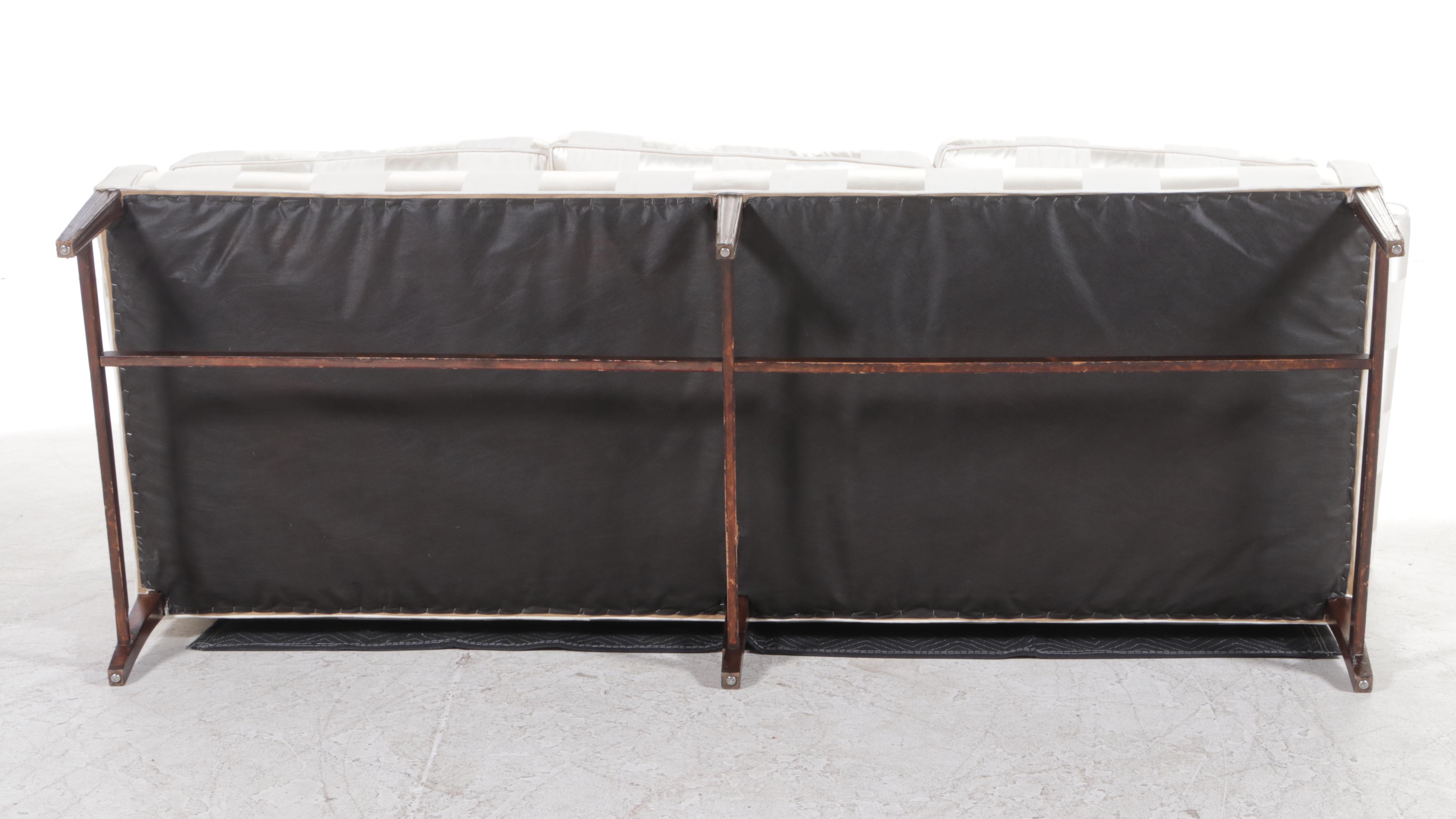 Federal Style Custom-Upholstered Camel-Back Sofa