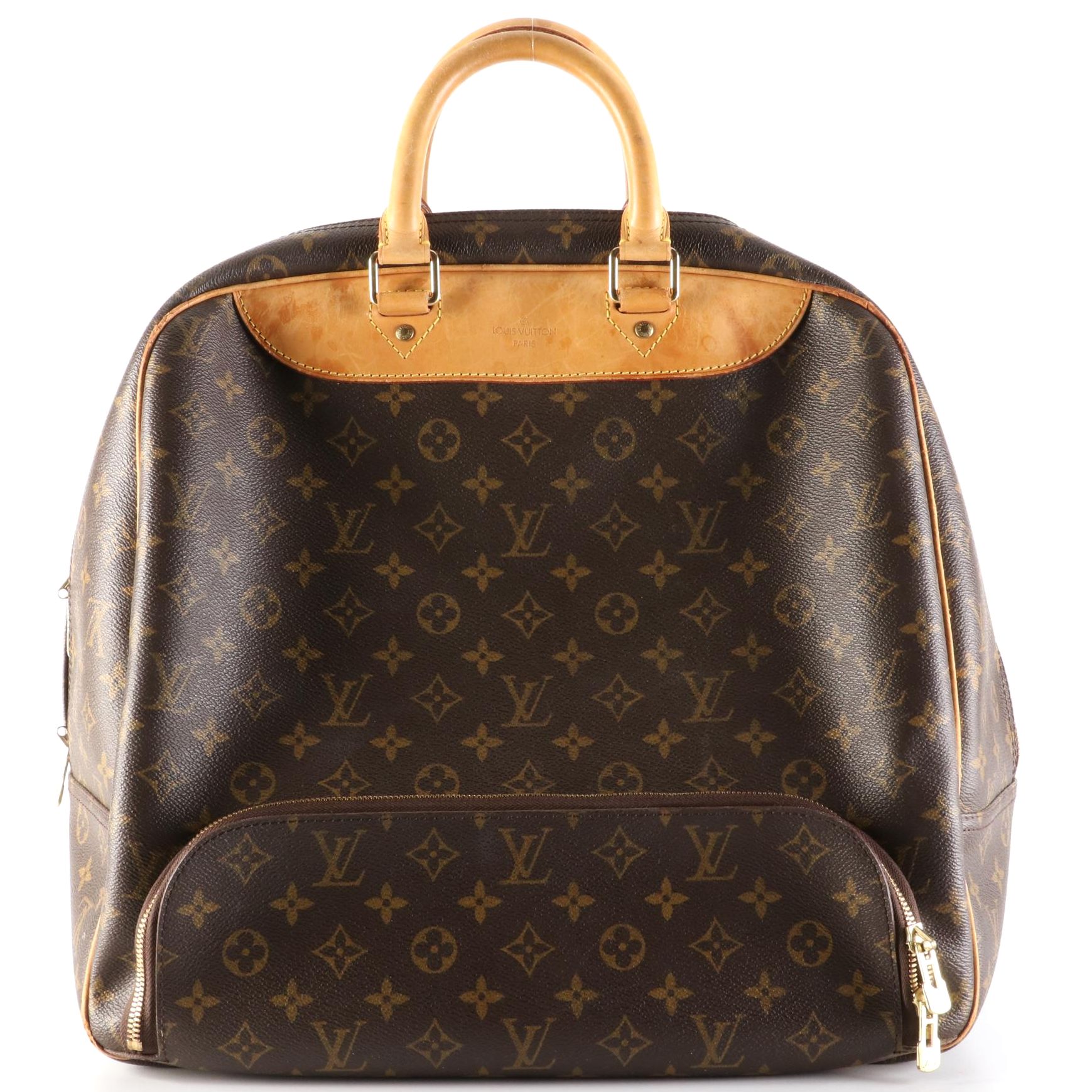 Louis Vuitton Evasion Travel Bag in Monogram Canvas and Vachetta Leather