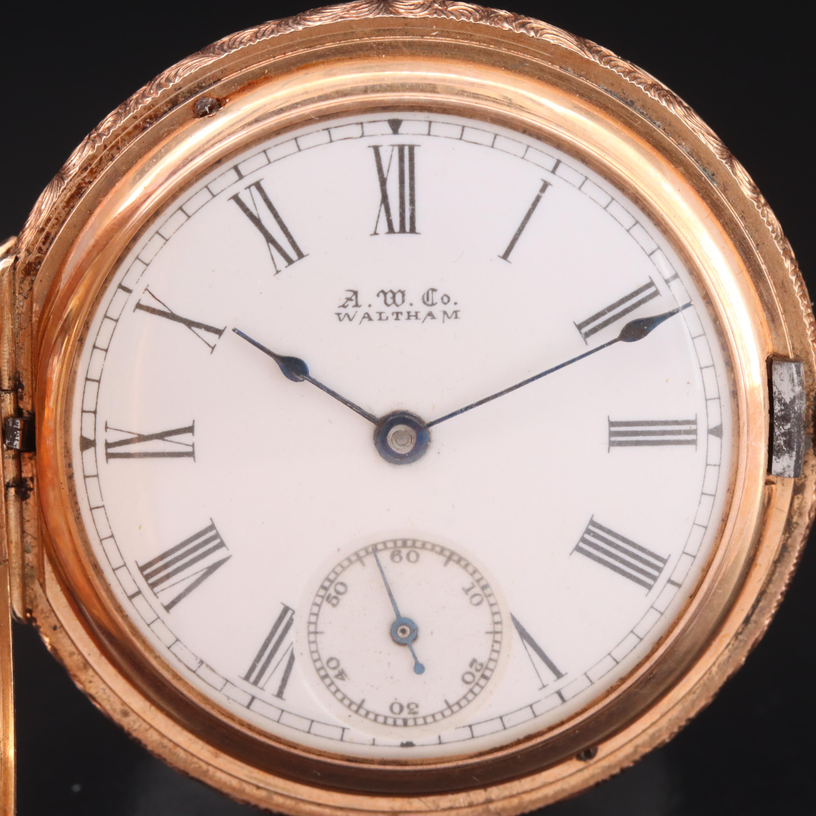 1891-92 14K Waltham Hunter Case Pocket Watch