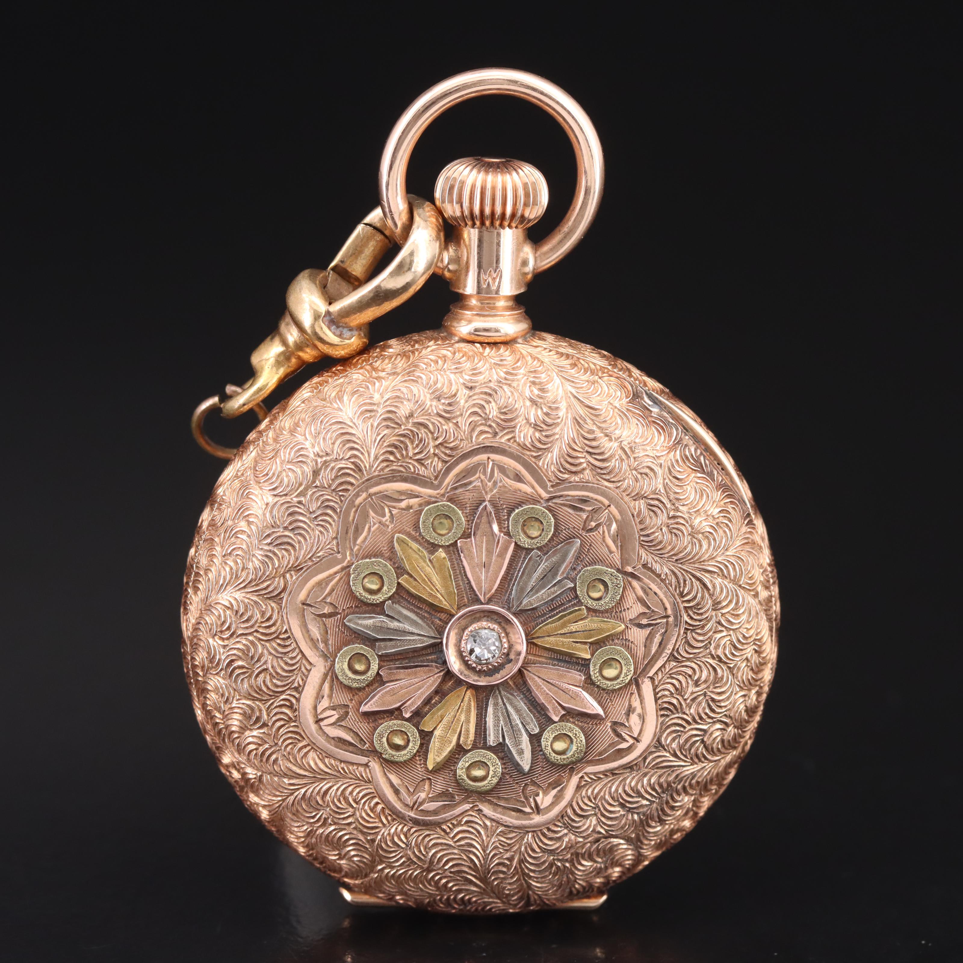 1891-92 14K Waltham Hunter Case Pocket Watch