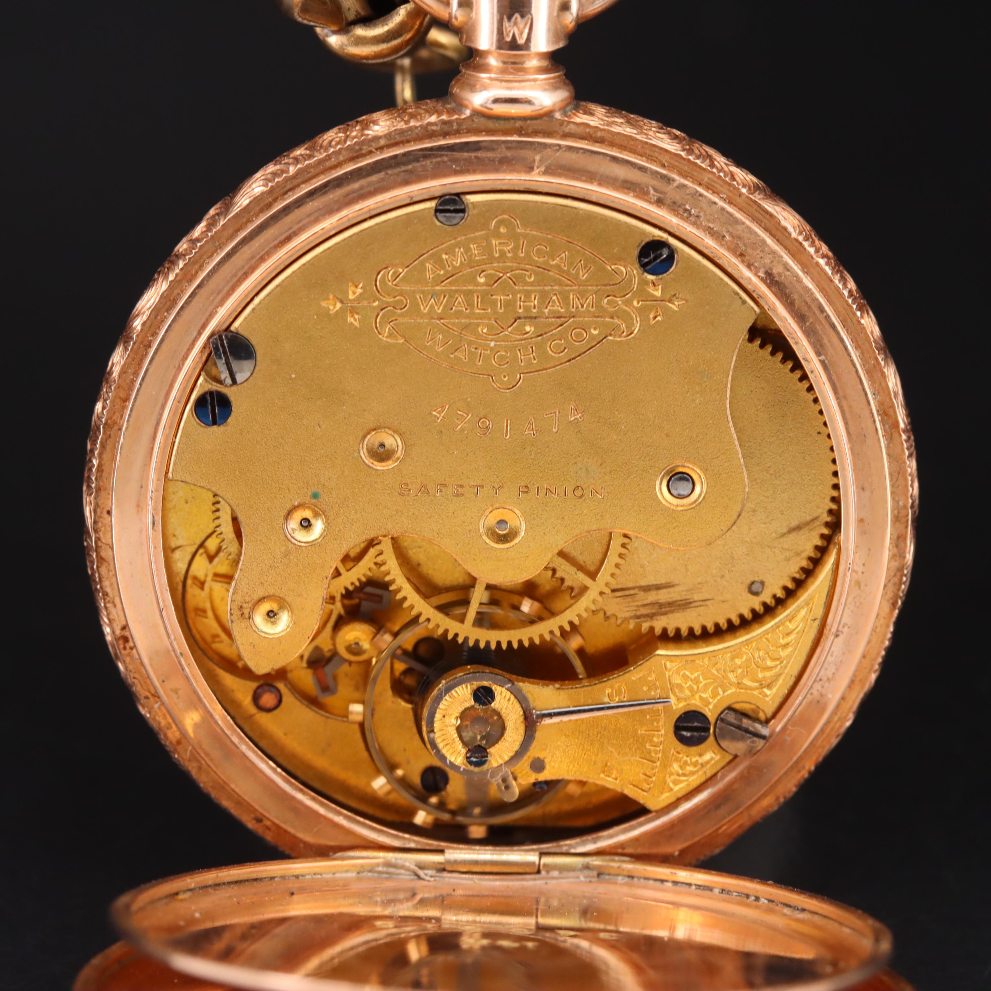1891-92 14K Waltham Hunter Case Pocket Watch