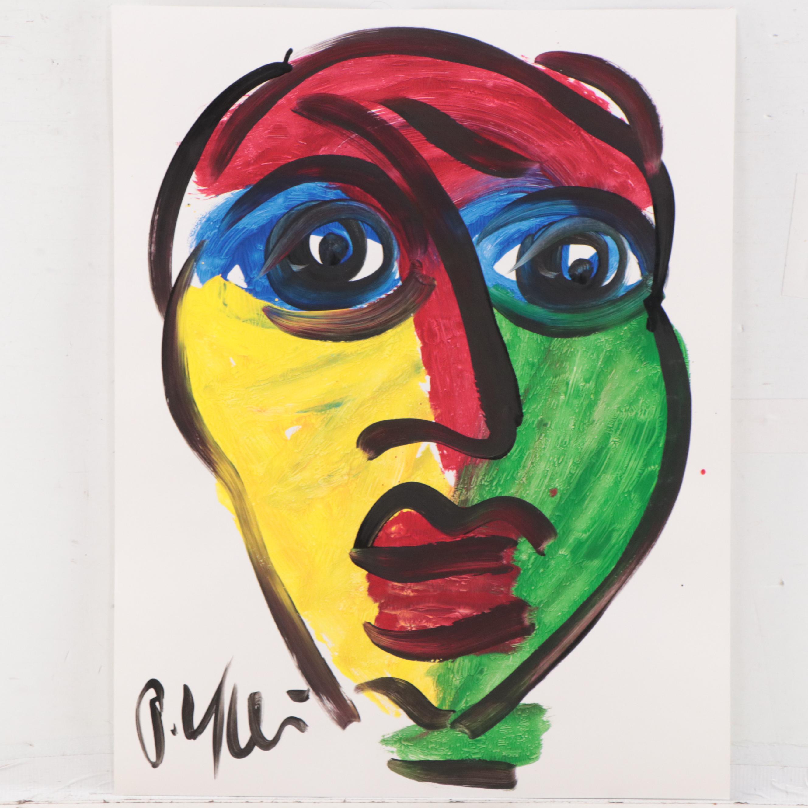 Peter Keil Abstract Portrait Acrylic Painting