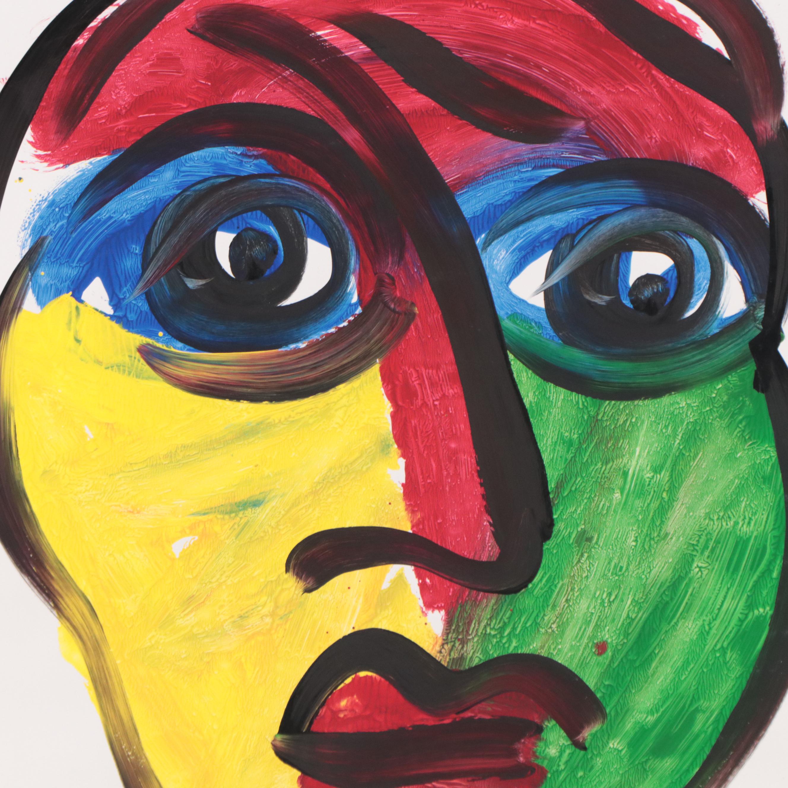 Peter Keil Abstract Portrait Acrylic Painting