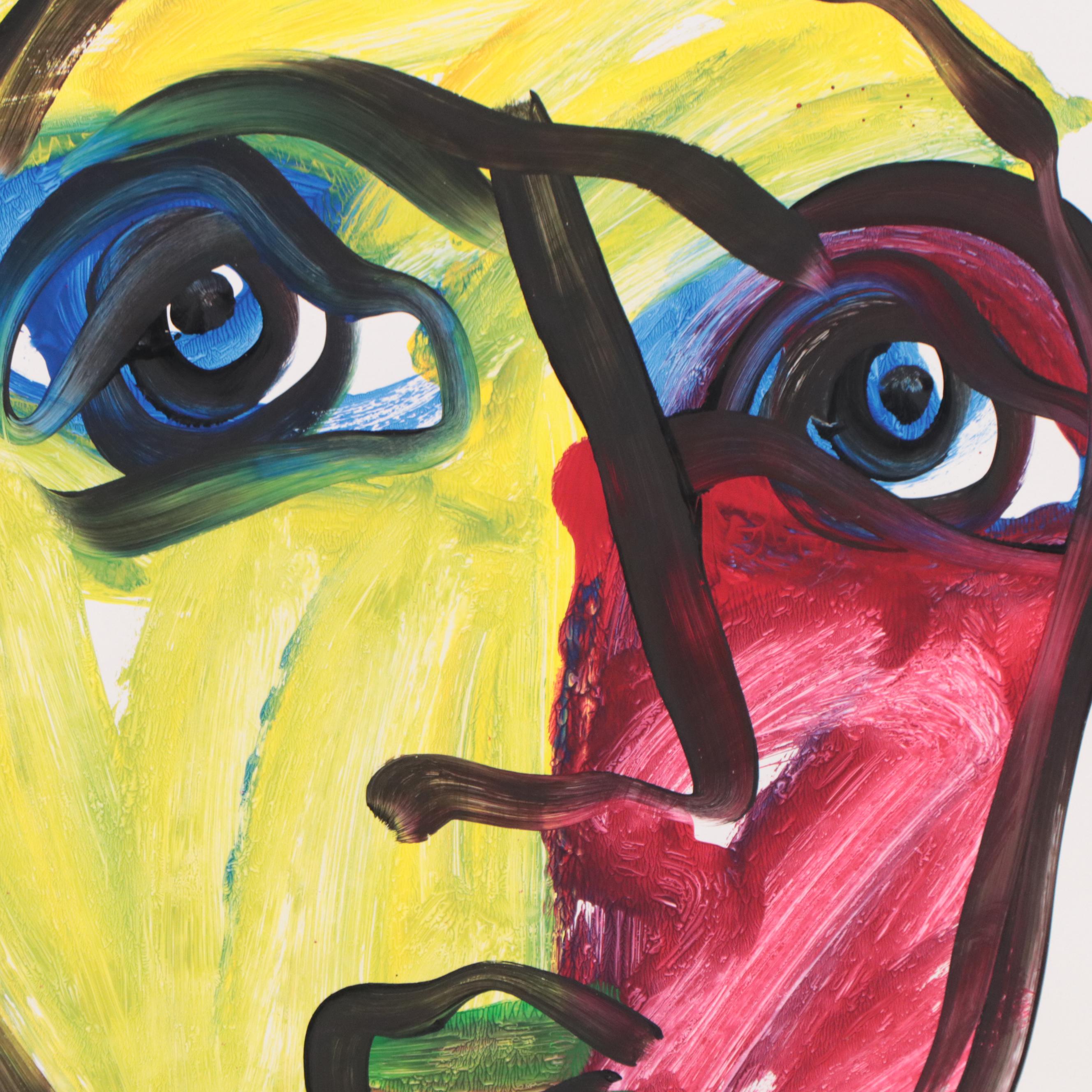 Peter Keil Abstract Portrait Acrylic Painting