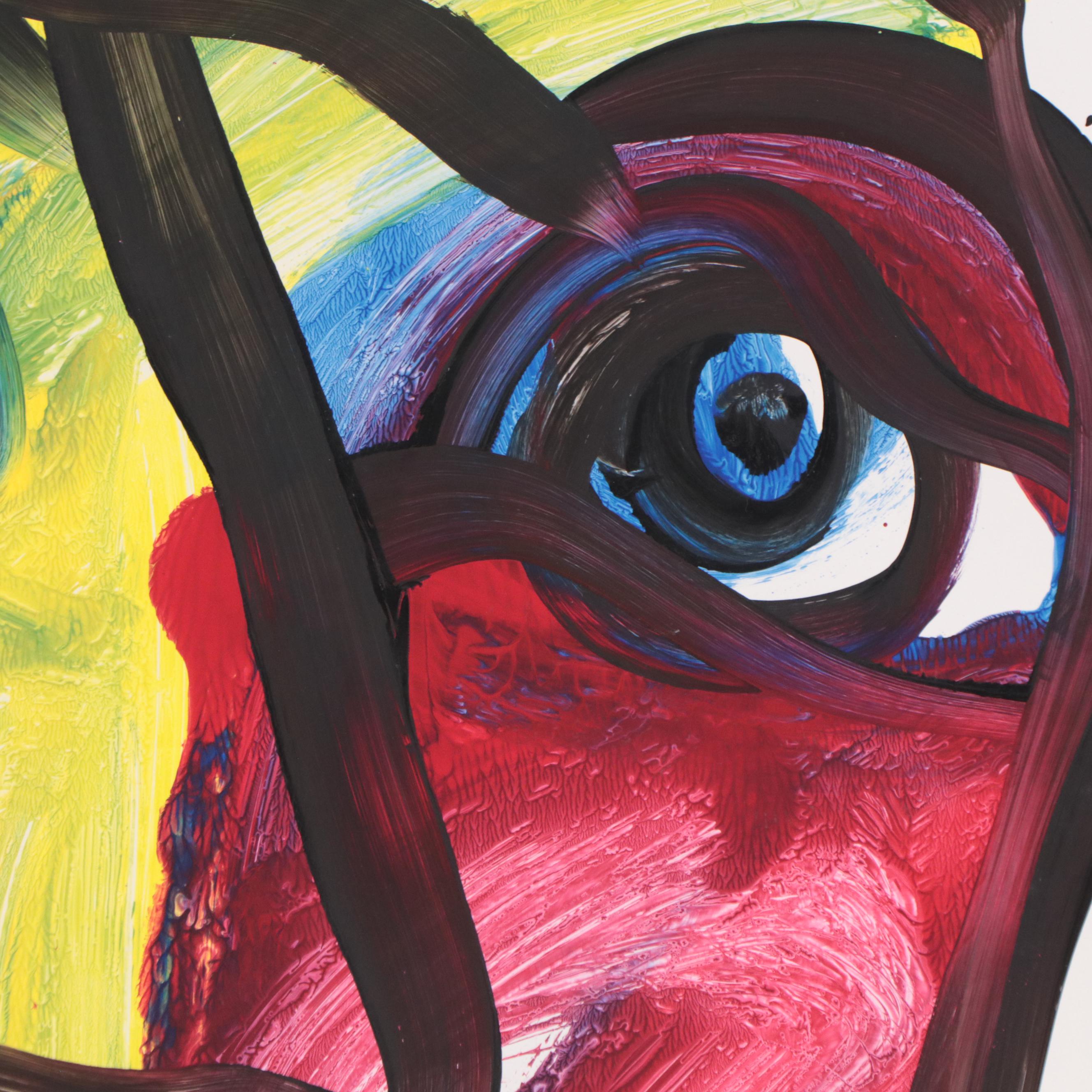 Peter Keil Abstract Portrait Acrylic Painting