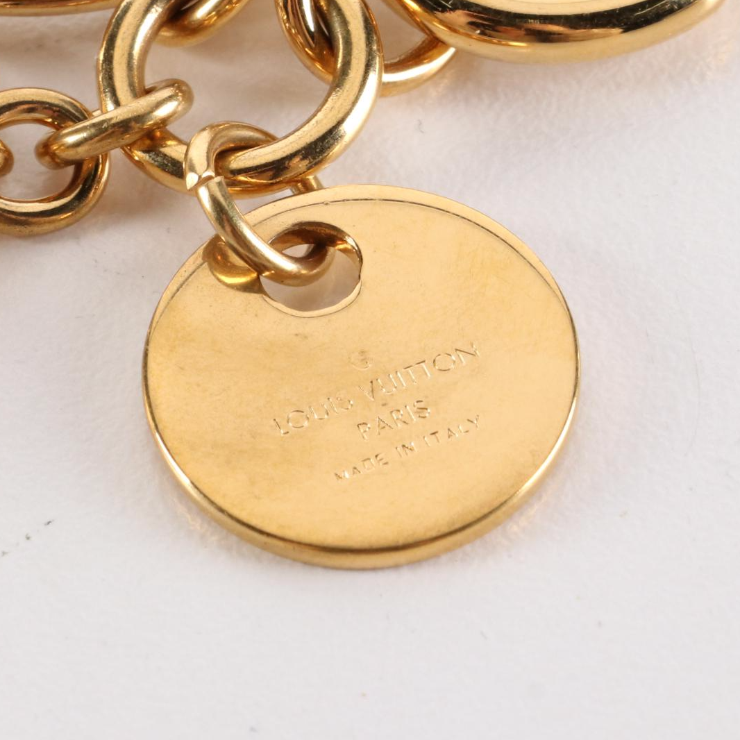 Louis Vuitton LV Circle Bag Charm Key Holder in Gold Tone Metal