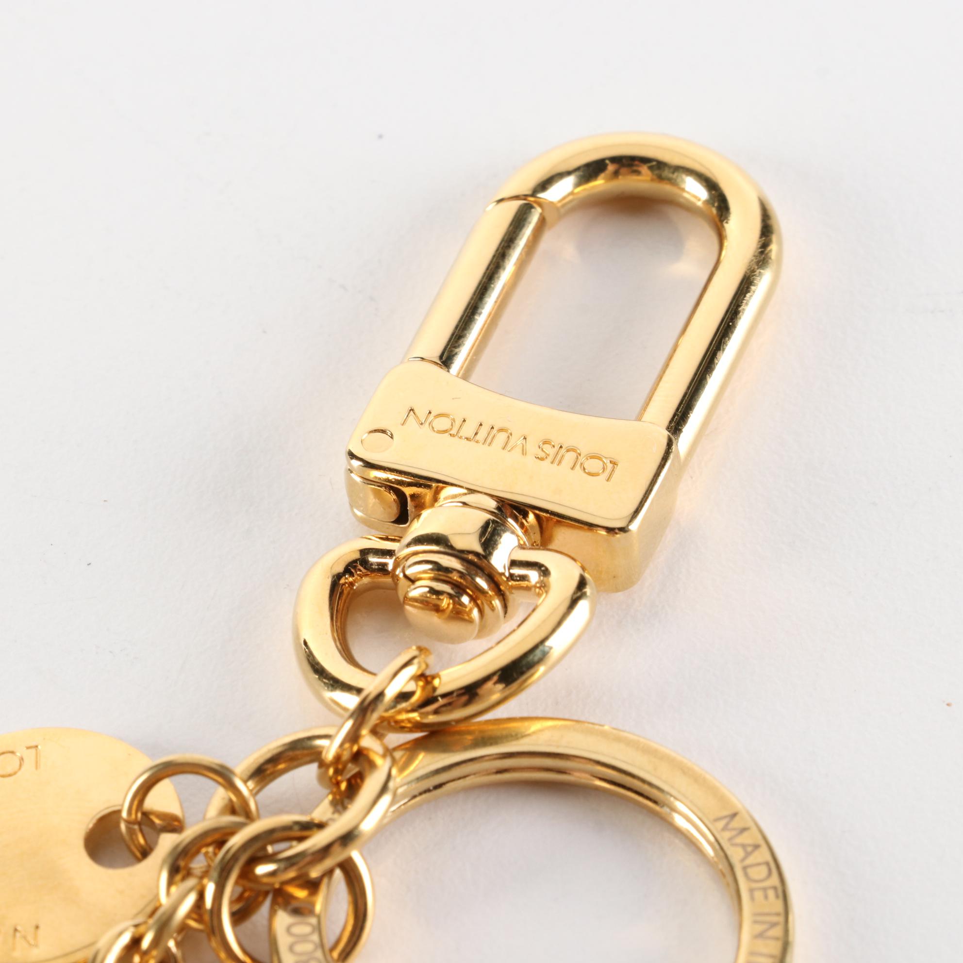 Louis Vuitton LV Circle Bag Charm Key Holder in Gold Tone Metal