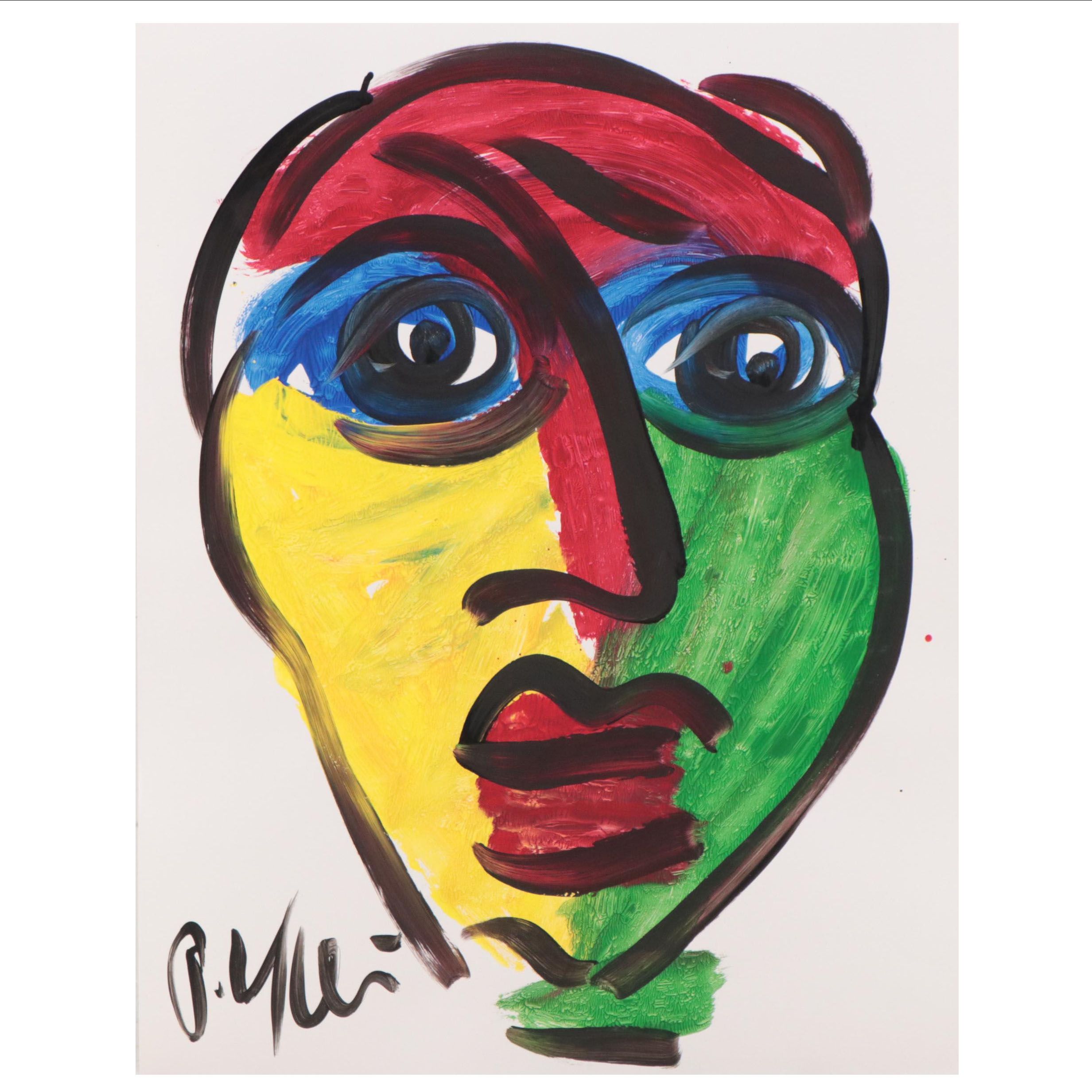 Peter Keil Abstract Portrait Acrylic Painting