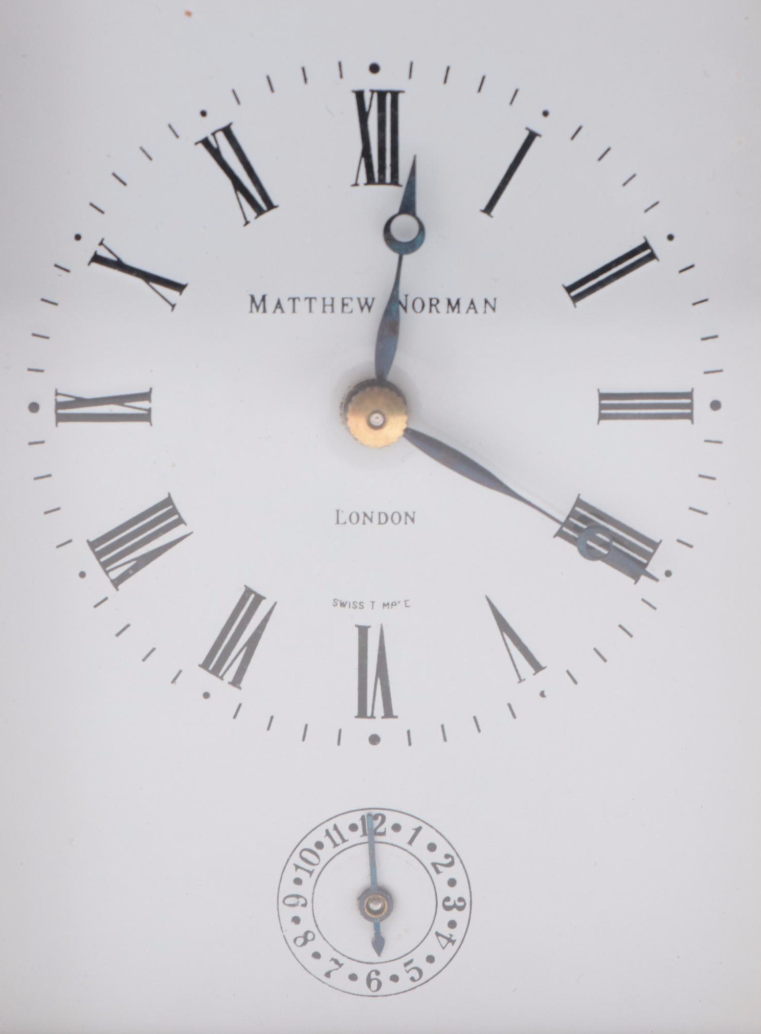 Matthew Norman Brass and Glass Carriage Clock