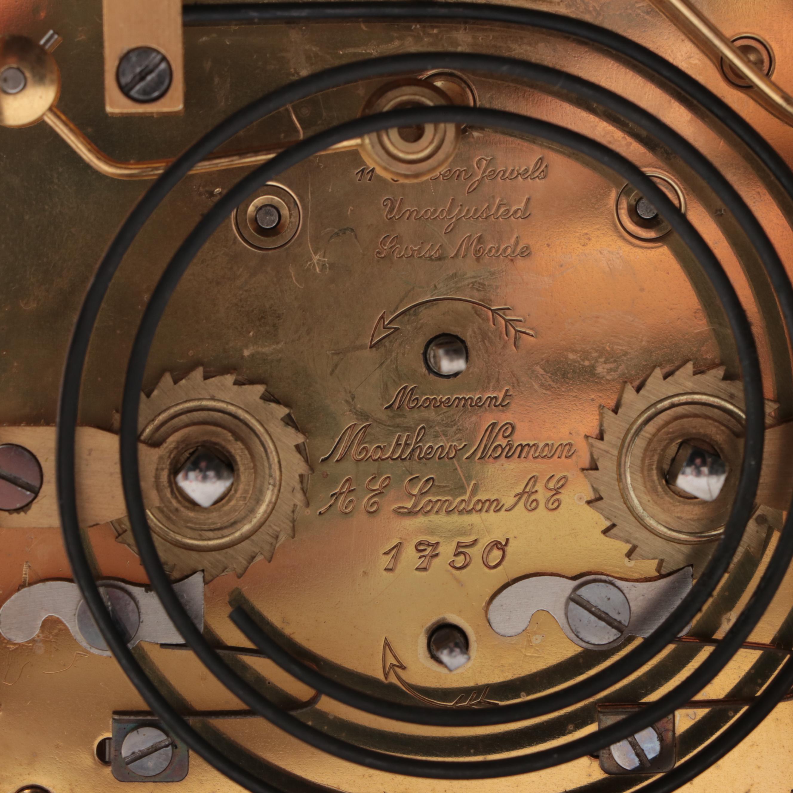 Matthew Norman Brass and Glass Carriage Clock