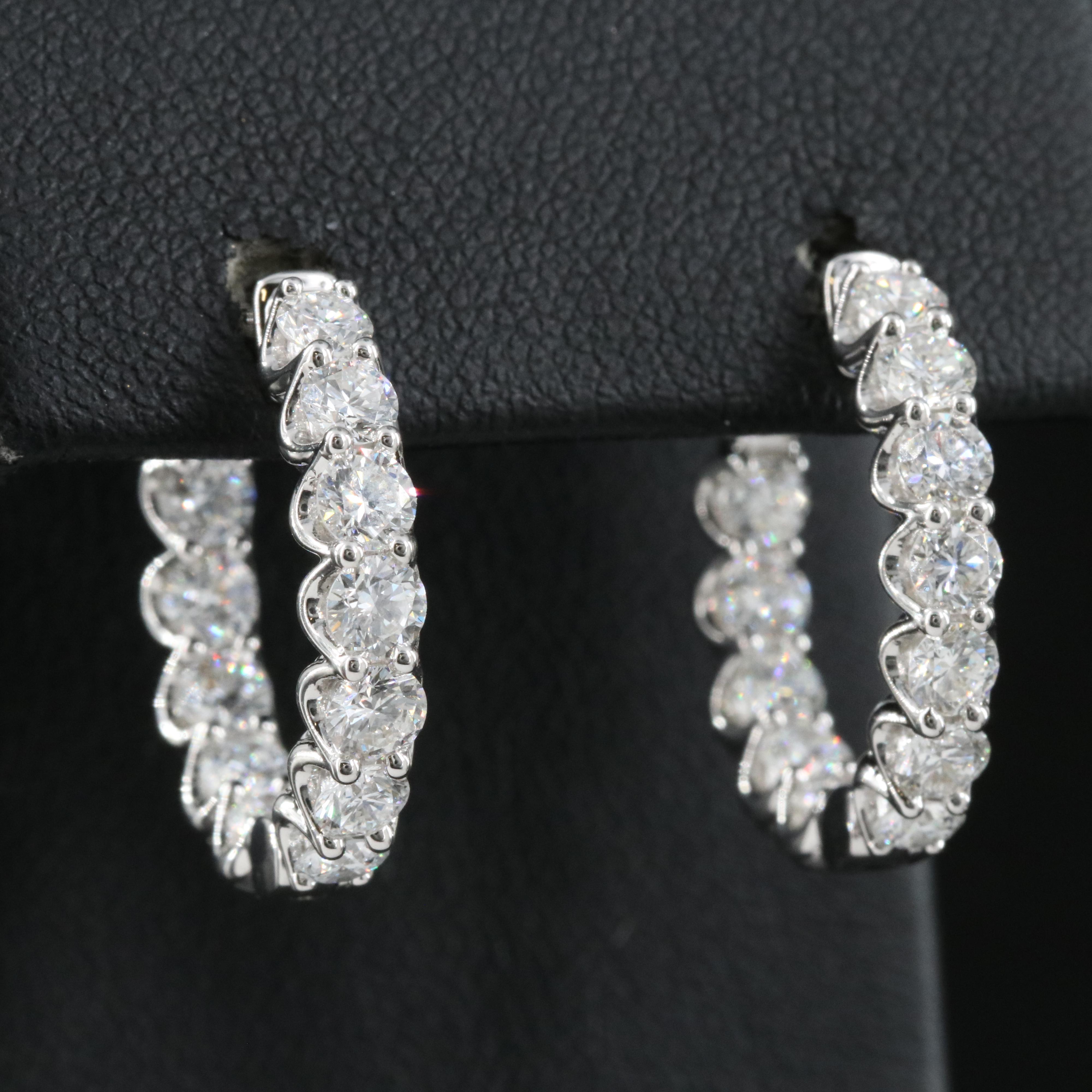 14K 2.50 CTW Lab Grown Diamond Inside-Out Hoop Earrings