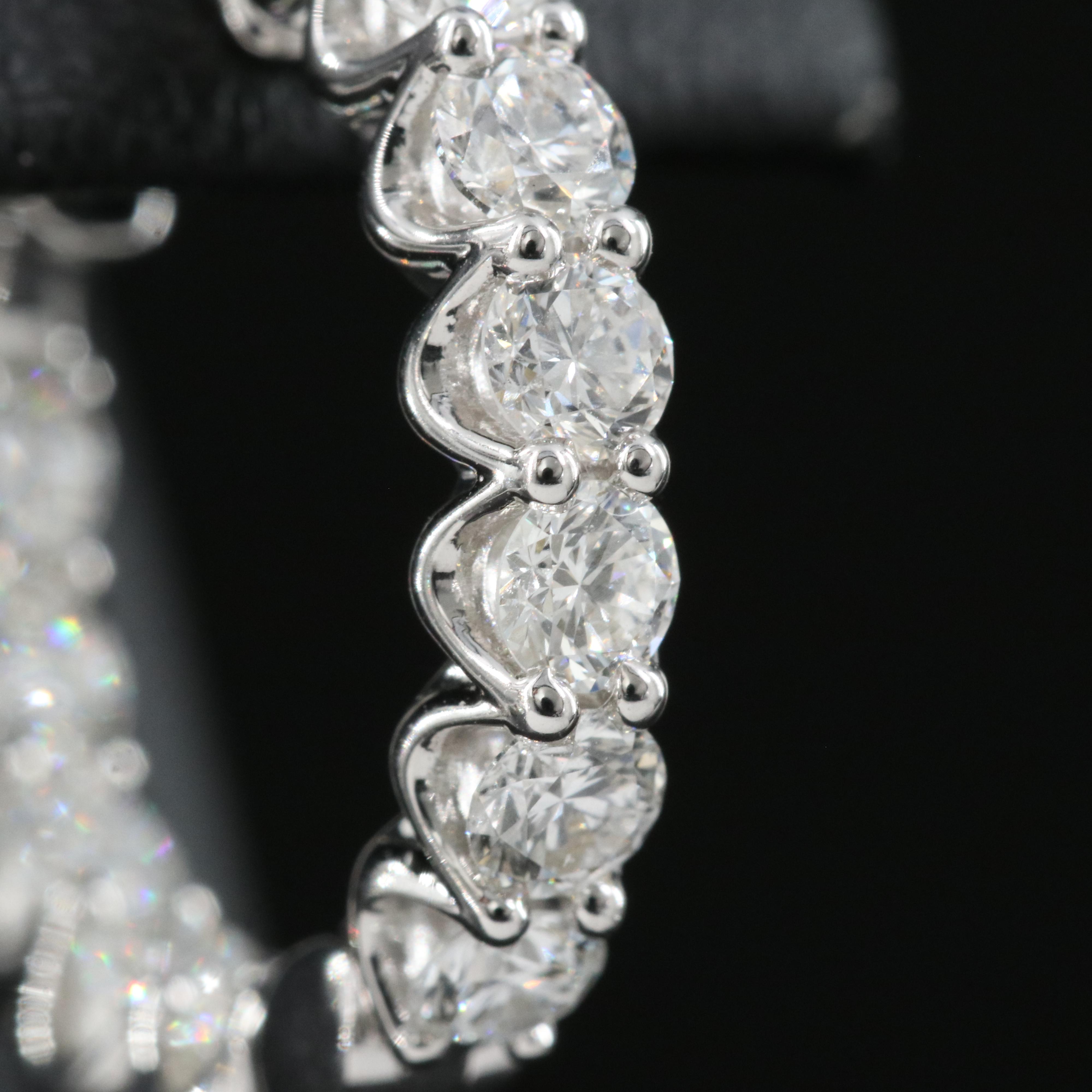 14K 2.50 CTW Lab Grown Diamond Inside-Out Hoop Earrings