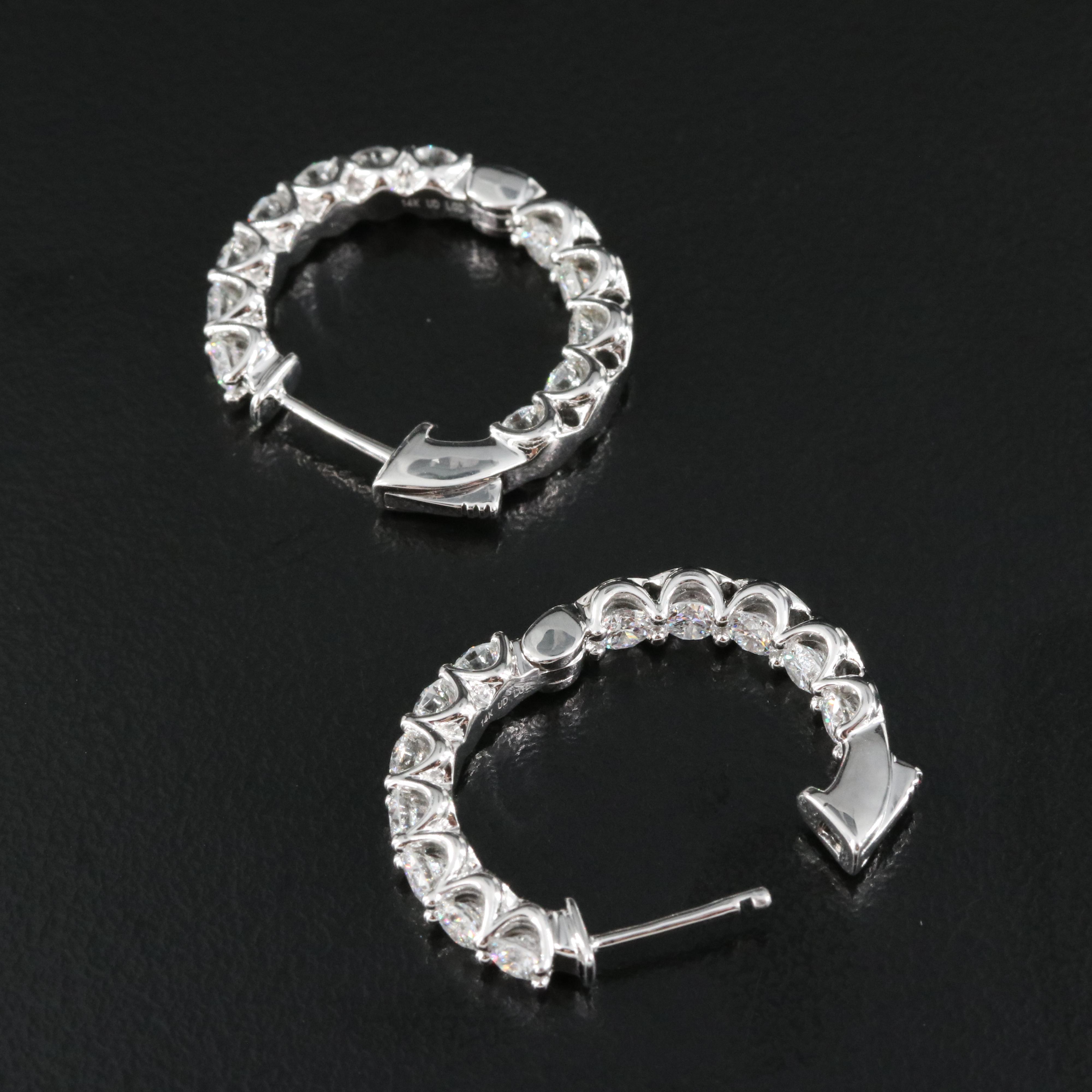 14K 2.50 CTW Lab Grown Diamond Inside-Out Hoop Earrings
