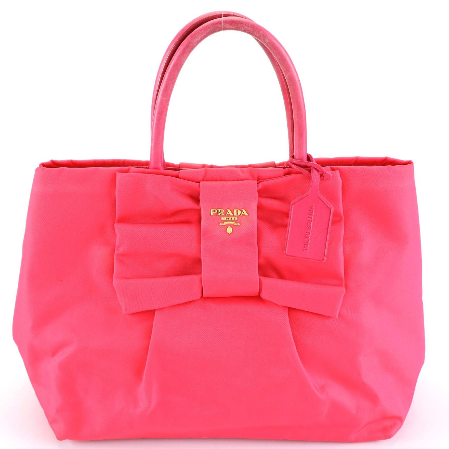 Prada Tokyo Edition Tessuto Bow Tote Bag in Pink Nylon