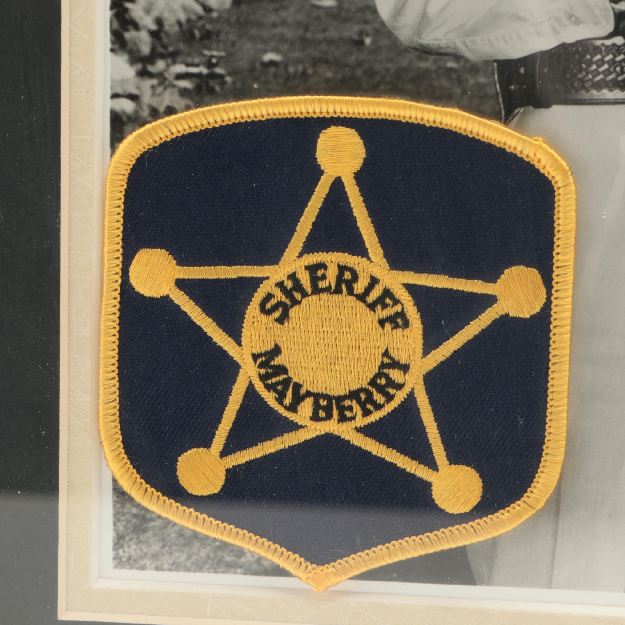 Don Knotts "Barney Fife" Signed, Framed Giclée with "Sheriff Mayberry" Patch