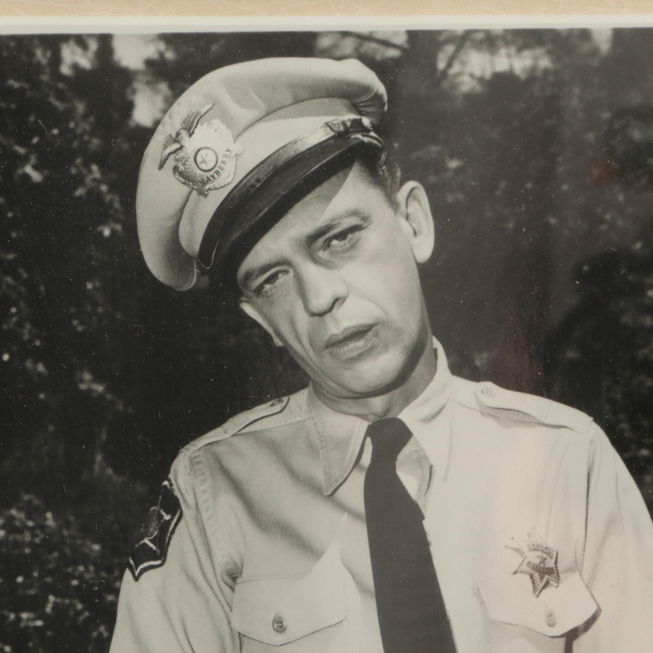 Don Knotts "Barney Fife" Signed, Framed Giclée with "Sheriff Mayberry" Patch