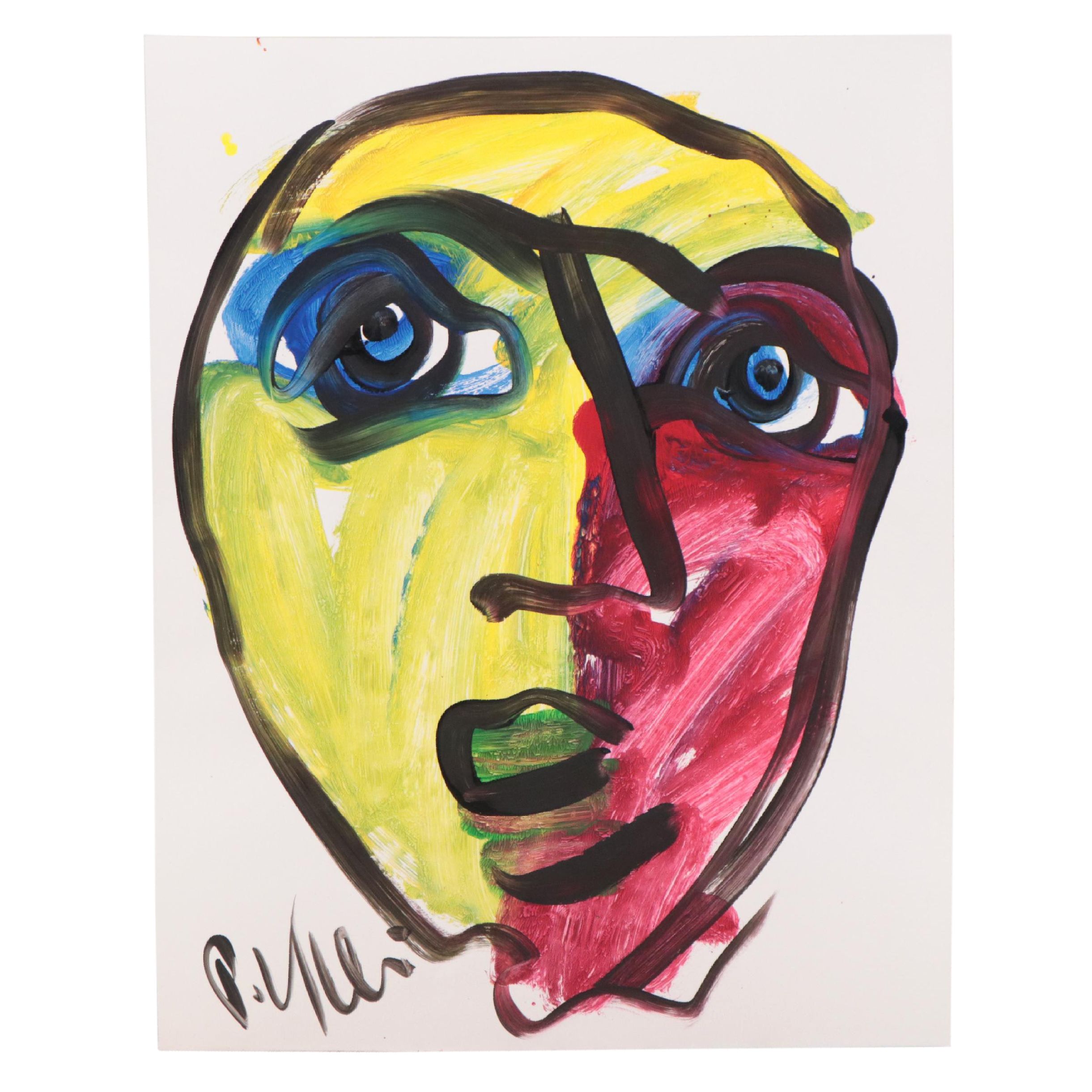 Peter Keil Abstract Portrait Acrylic Painting