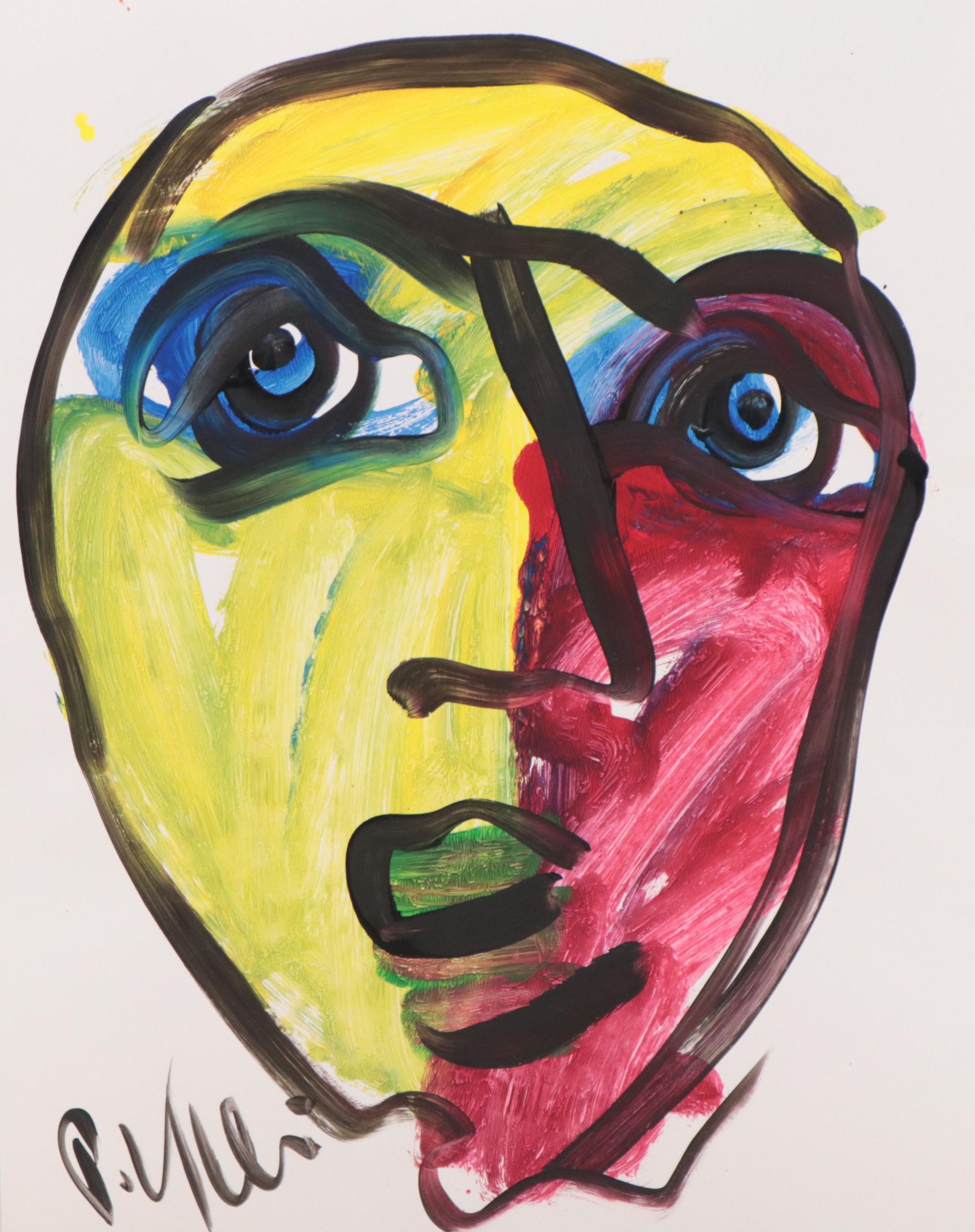 Peter Keil Abstract Portrait Acrylic Painting