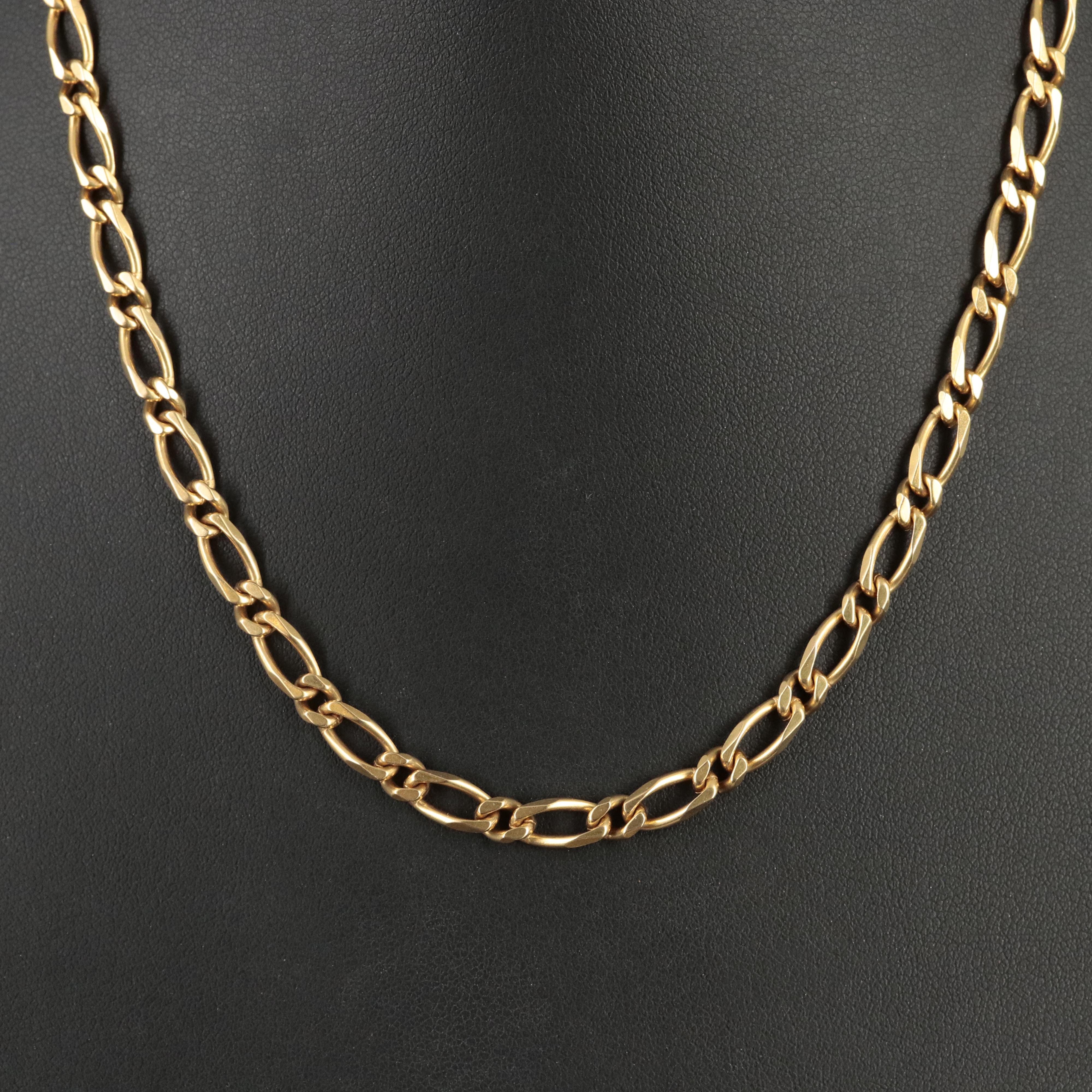 14K Fancy Curb Chain Necklace