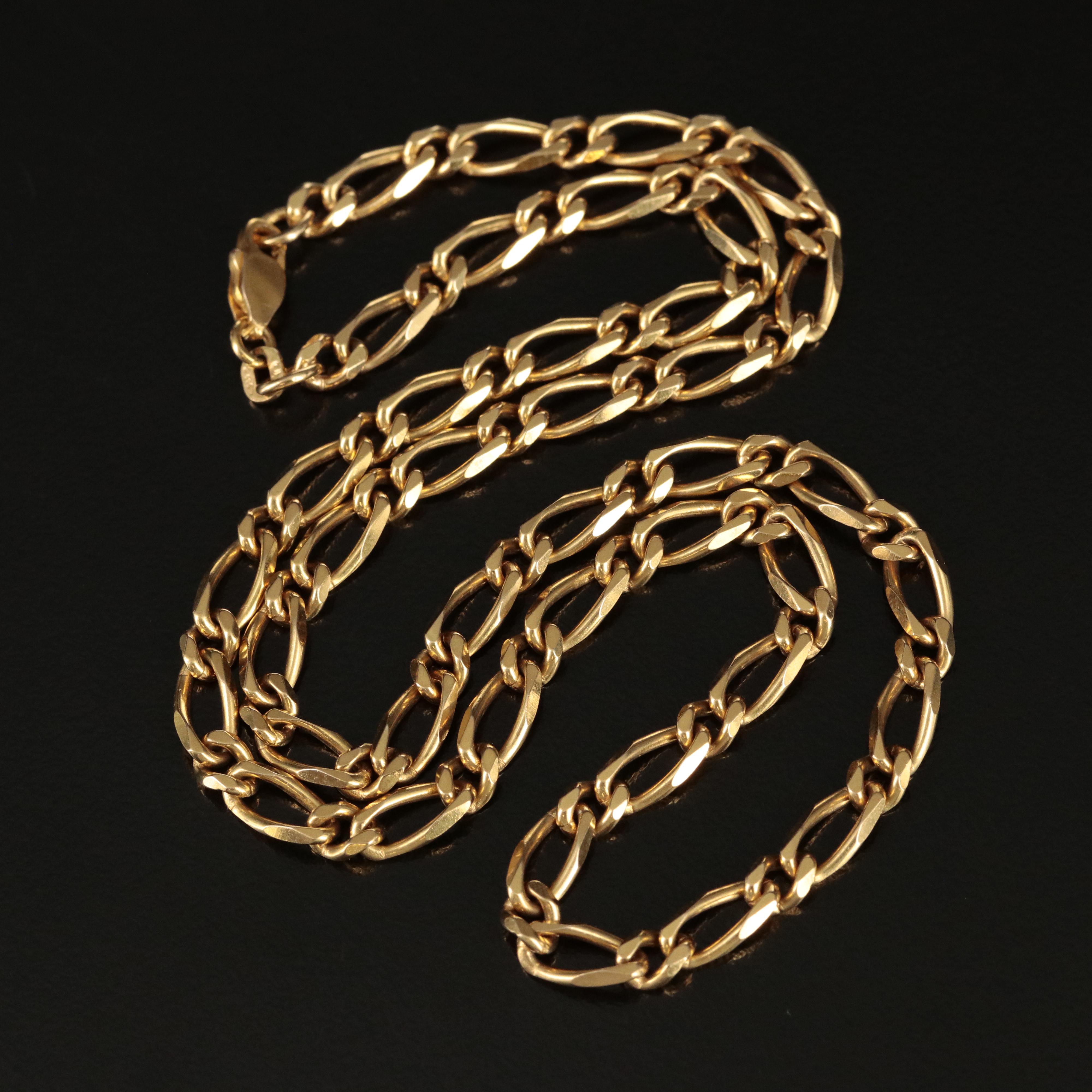 14K Fancy Curb Chain Necklace