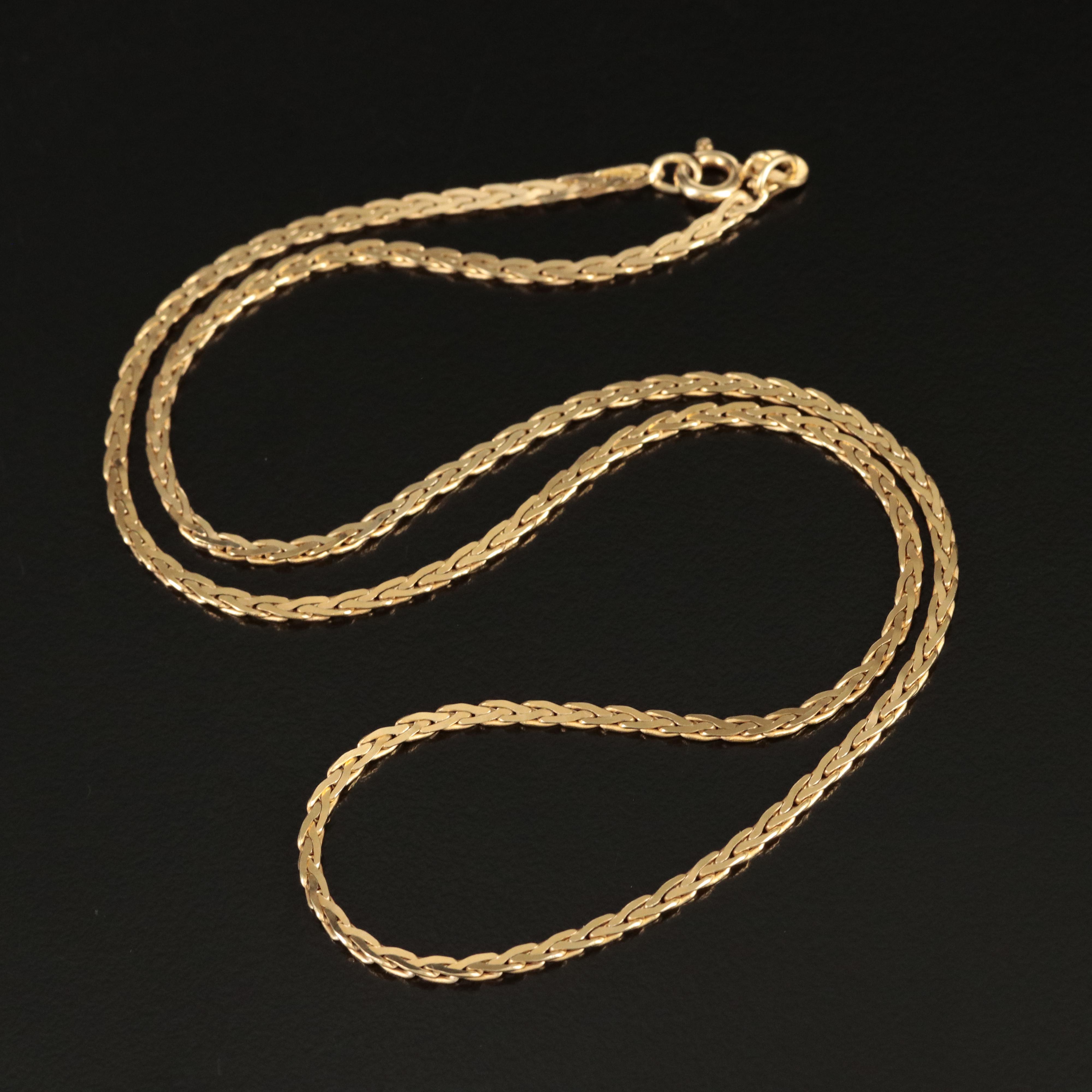 14K Wheat Chain Necklace