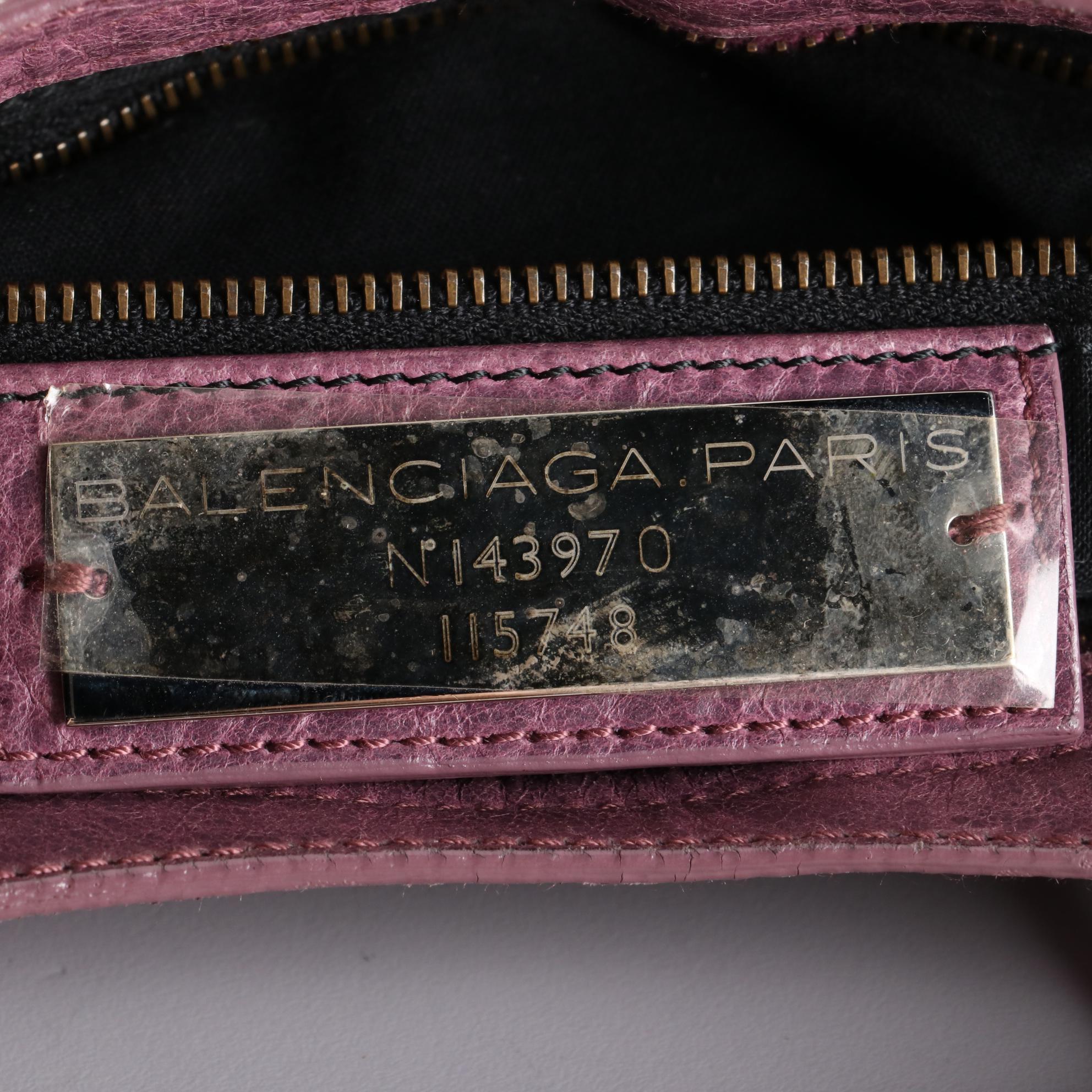 Balenciaga Motorcycle City Bag in Lilac Lambskin Leather