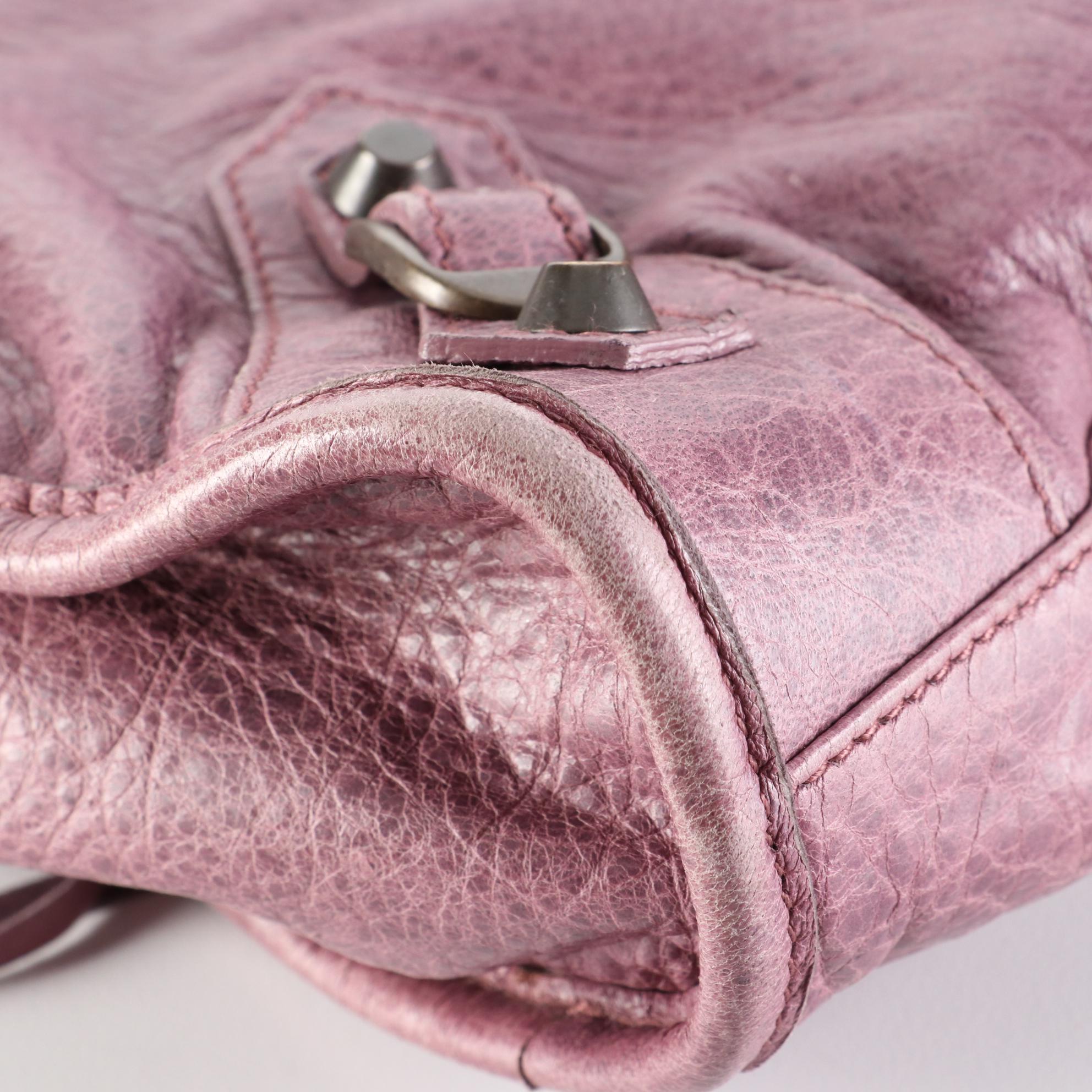 Balenciaga Motorcycle City Bag in Lilac Lambskin Leather