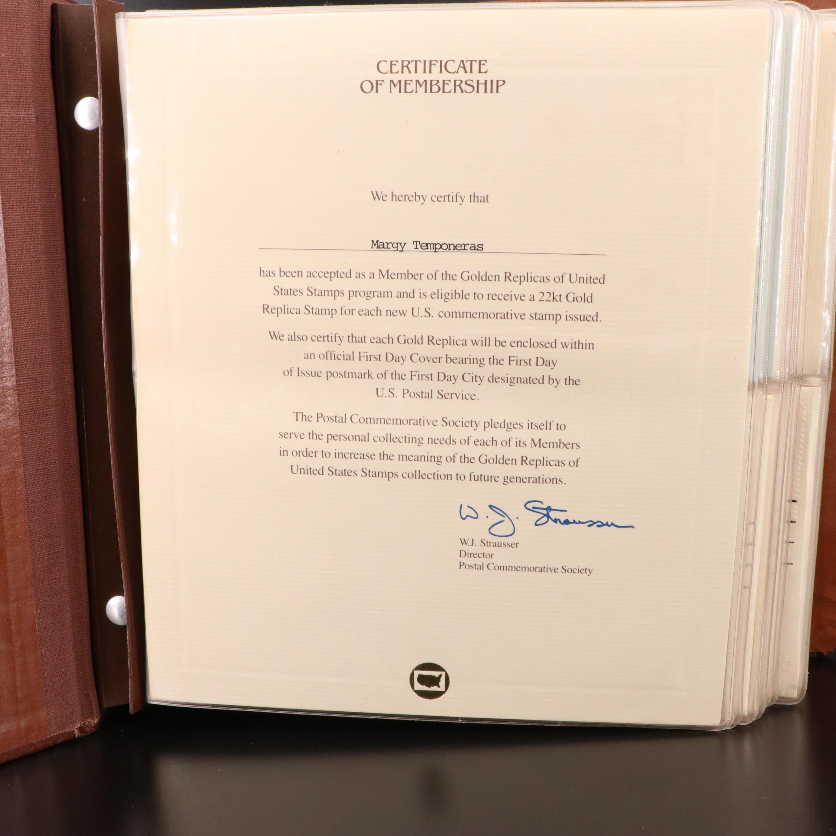 Small Stamp Collection Including Marilyn Monroe and Golden Replicas