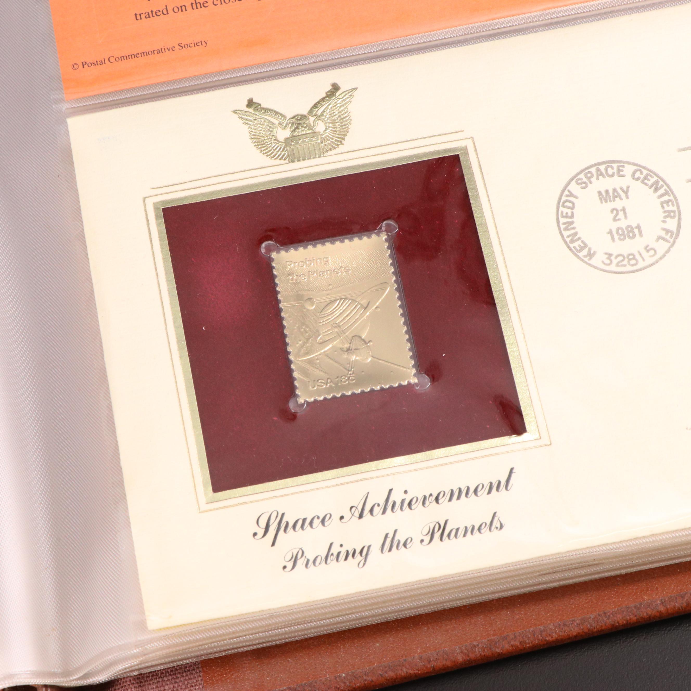 Small Stamp Collection Including Marilyn Monroe and Golden Replicas