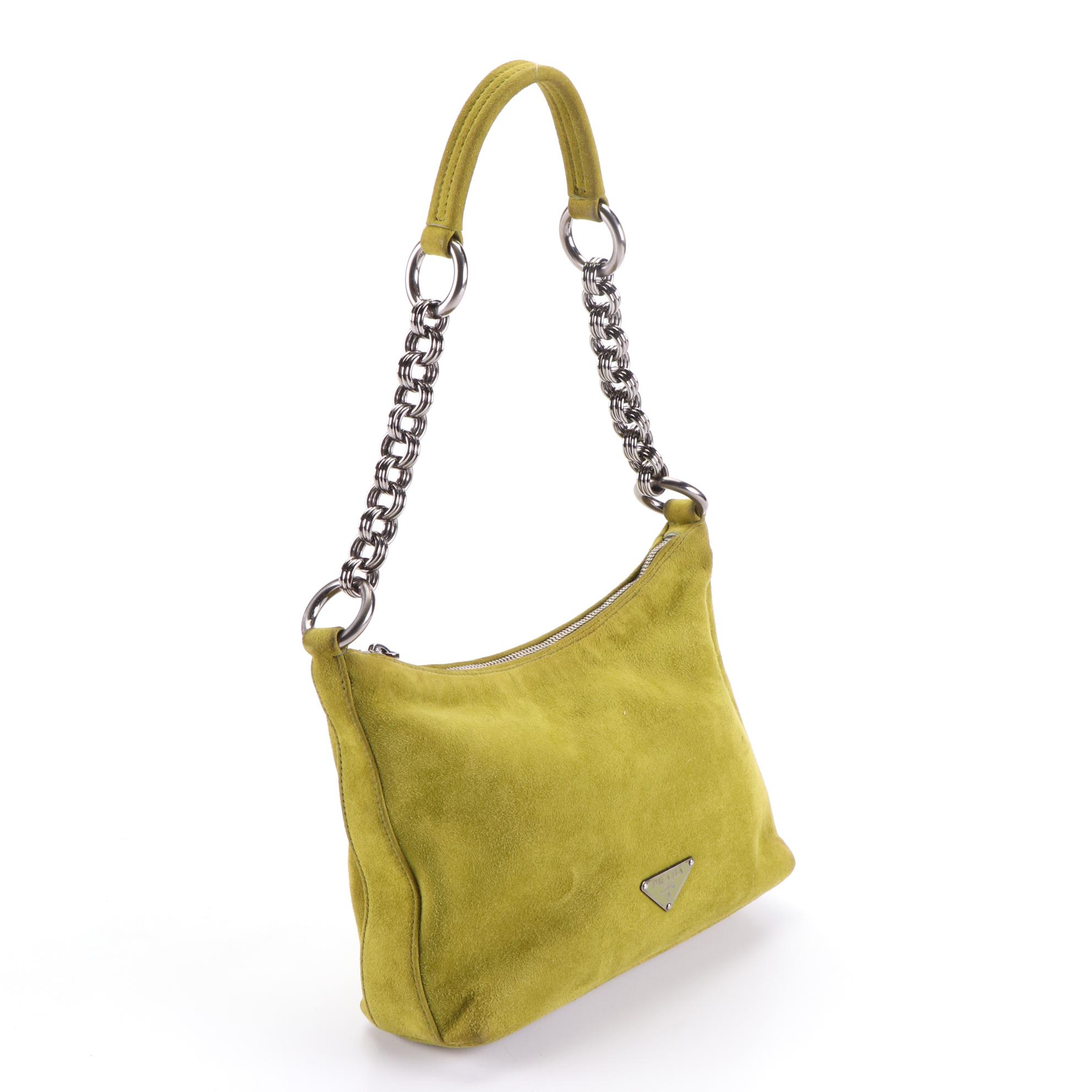 Prada Chain Shoulder Bag in Suede