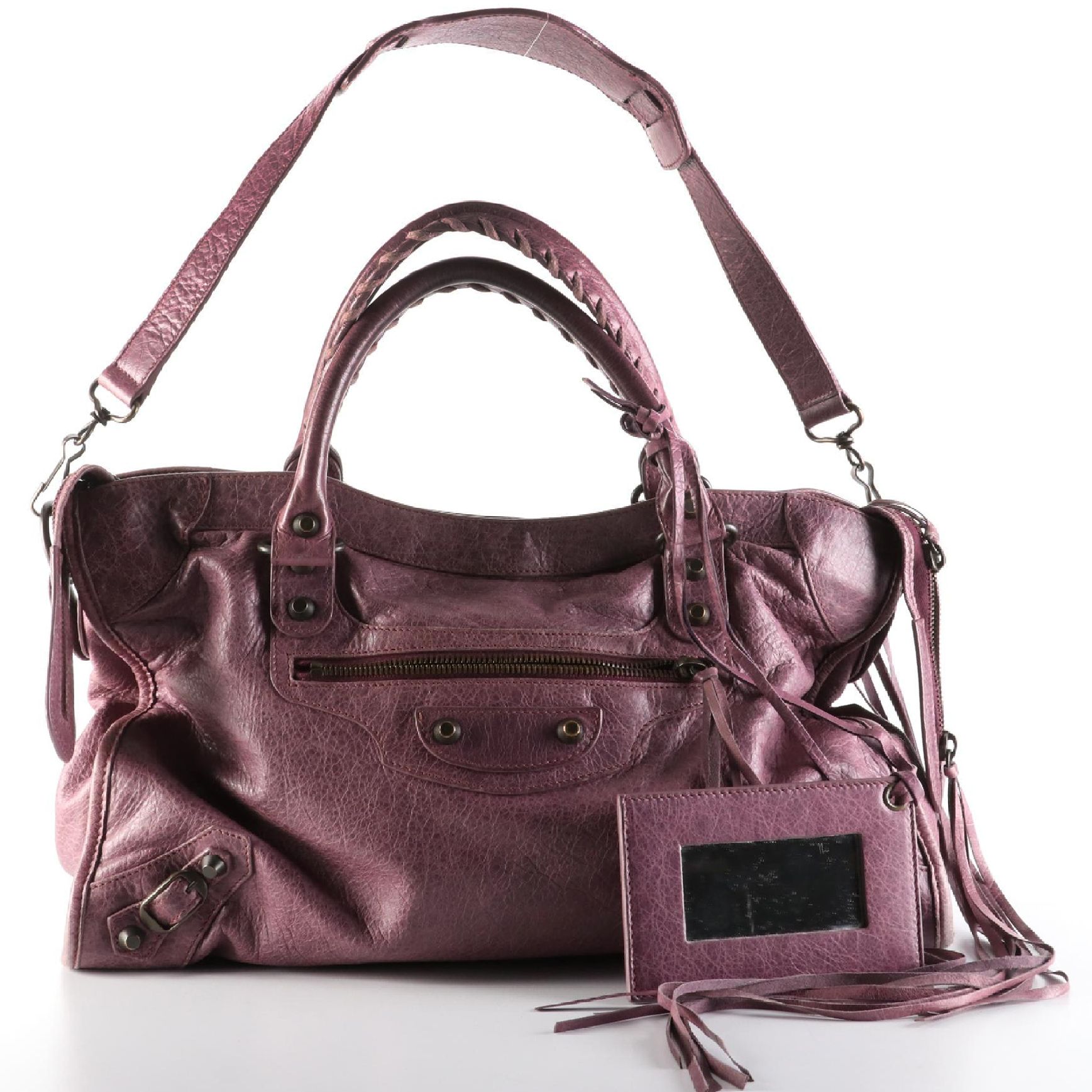 Balenciaga Motorcycle City Bag in Lilac Lambskin Leather