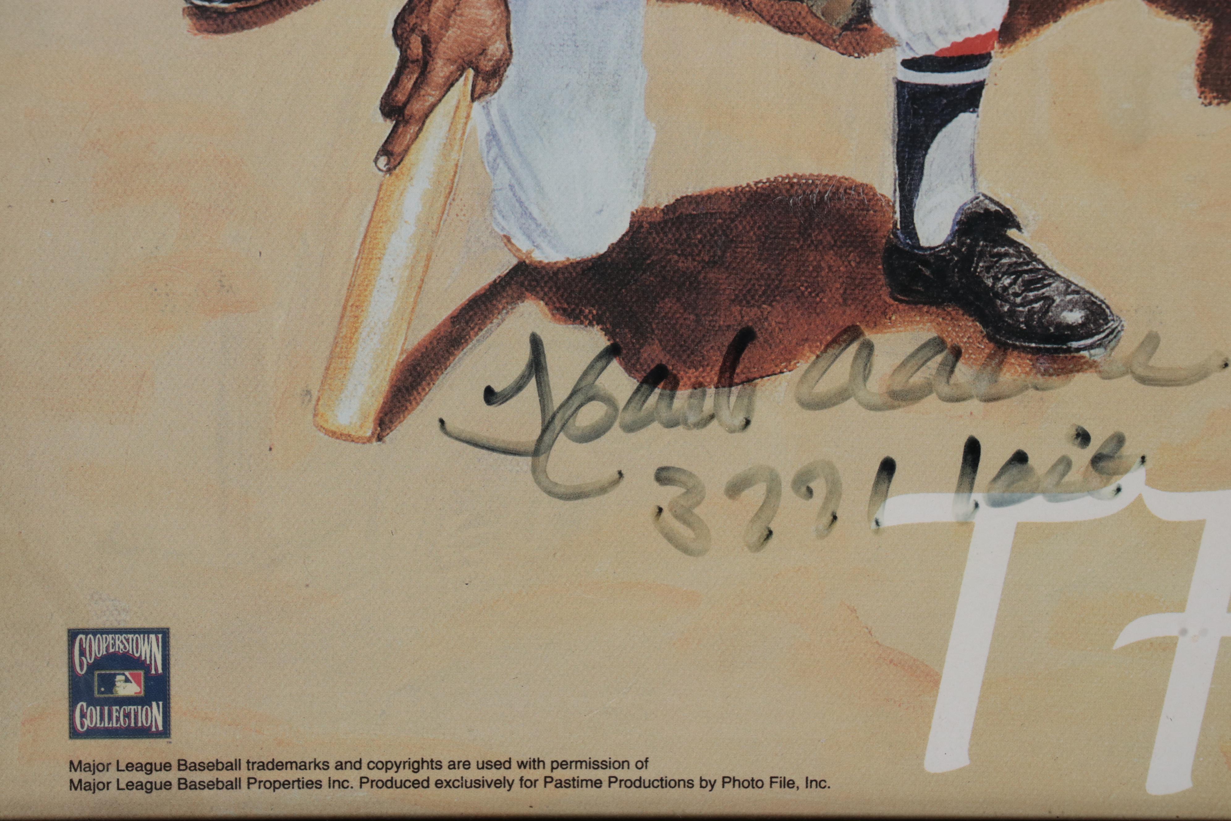 "The 3000 Hit Club" Signed Giclée, Hank Aaron, Wade Boggs, Willie Mays
