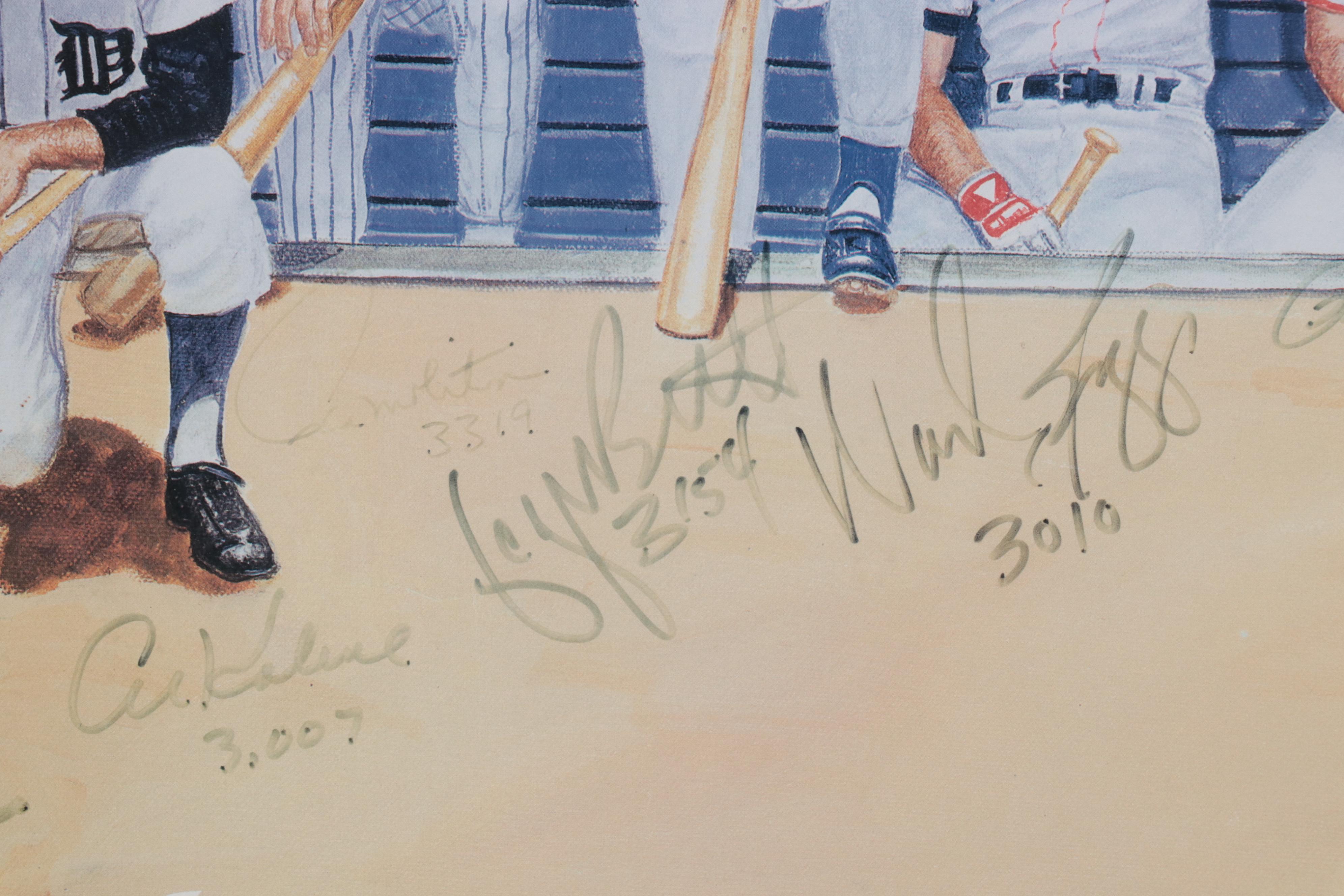 "The 3000 Hit Club" Signed Giclée, Hank Aaron, Wade Boggs, Willie Mays