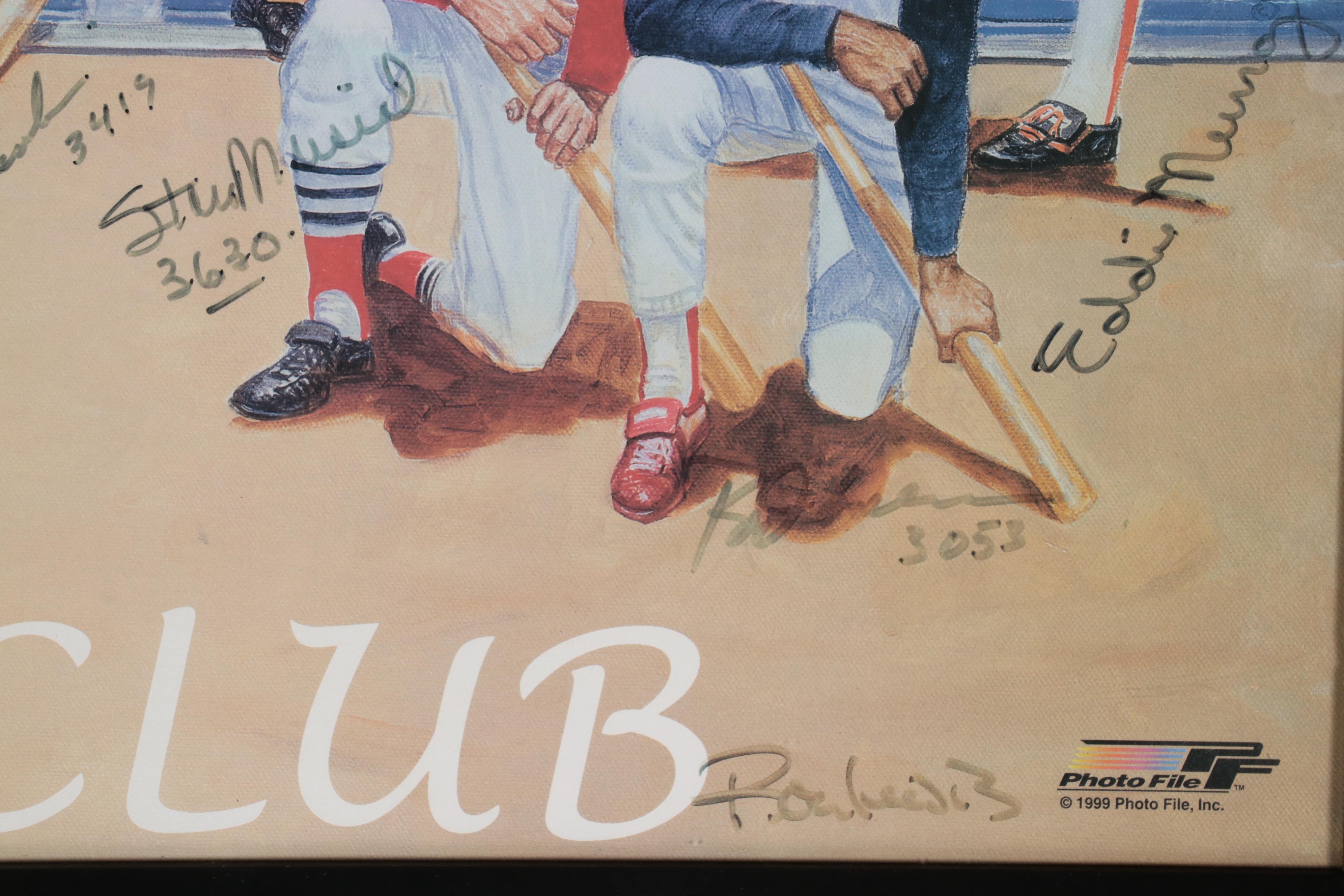 "The 3000 Hit Club" Signed Giclée, Hank Aaron, Wade Boggs, Willie Mays