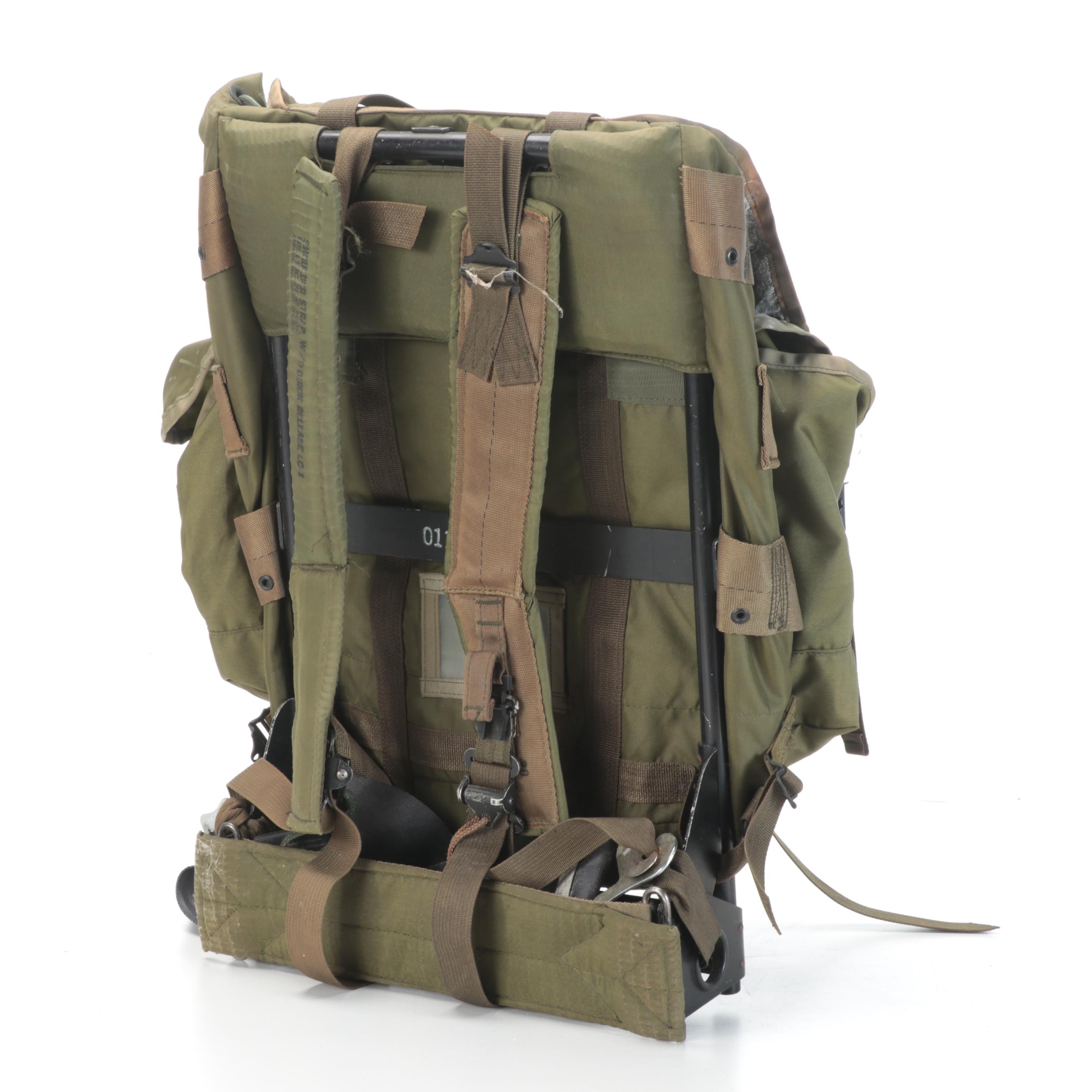 U. S. Army ALICE Pack, Pouches, Netting Hat and More Gear, Late 20th Century