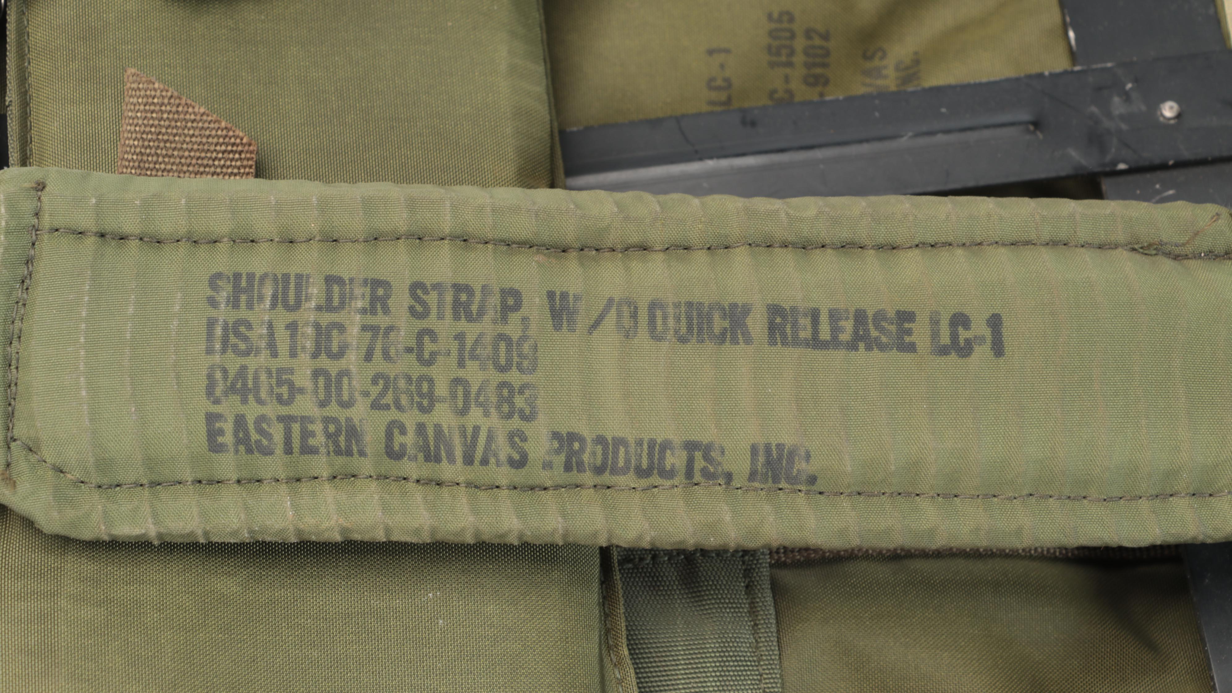 U. S. Army ALICE Pack, Pouches, Netting Hat and More Gear, Late 20th Century