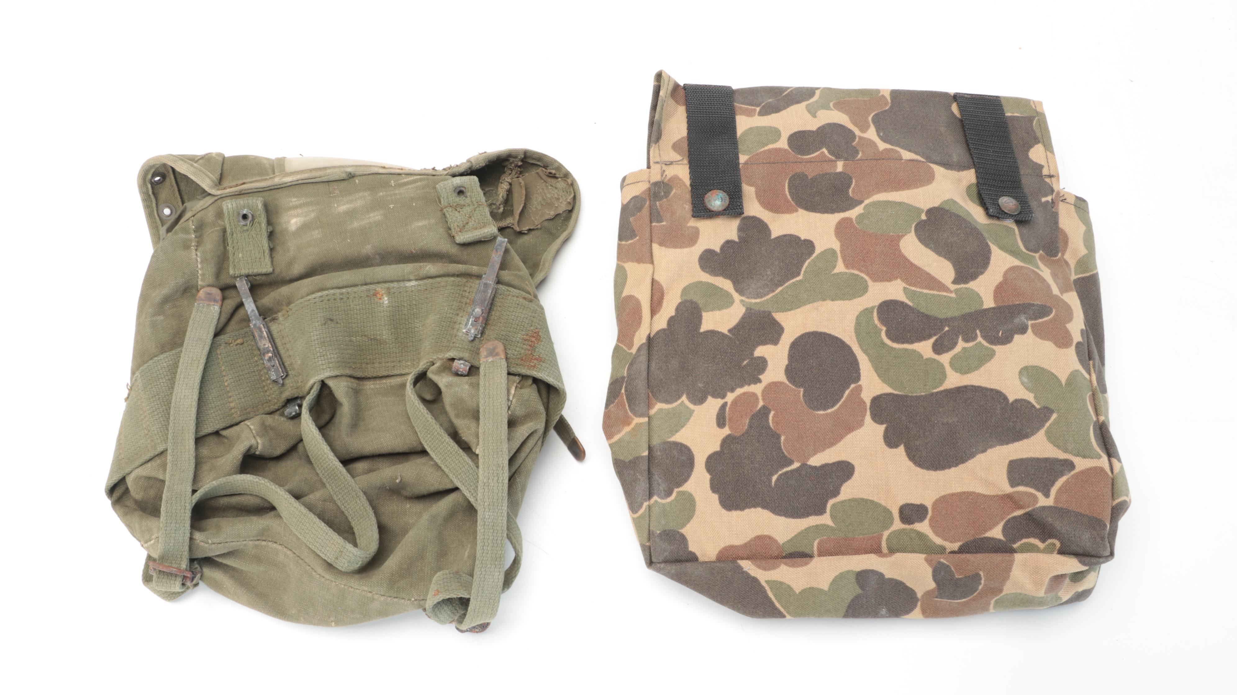 U. S. Army ALICE Pack, Pouches, Netting Hat and More Gear, Late 20th Century