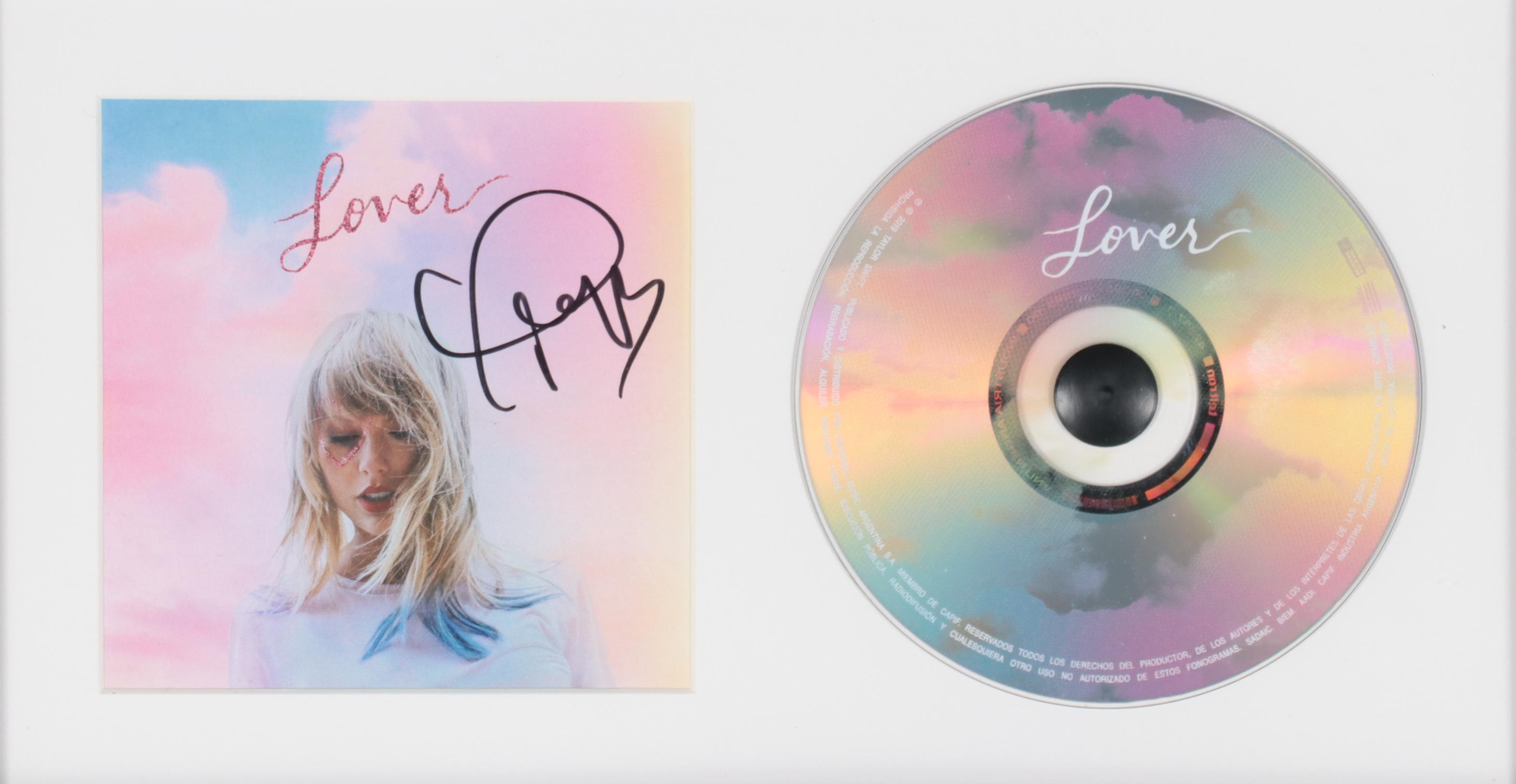 Taylor Swift Signed "Lover" CD in Matted Glass Frame