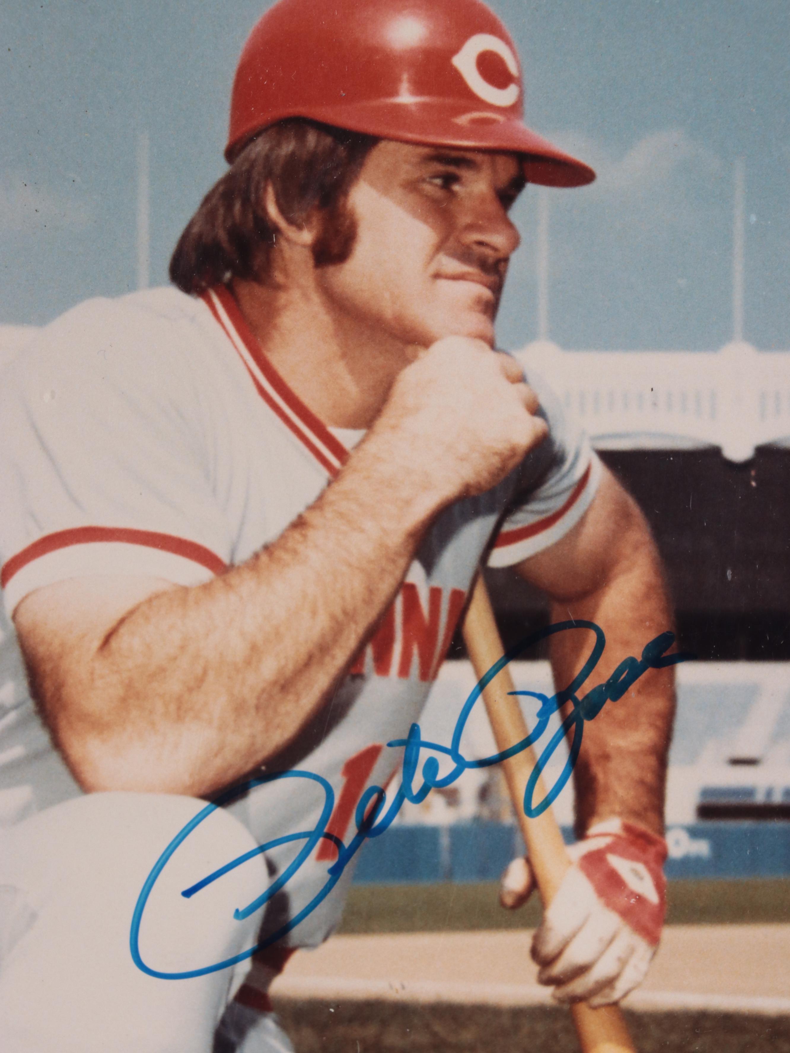 Pete Rose Signed "Charlie Hustle" Display, Cincinnati Reds, MVP
