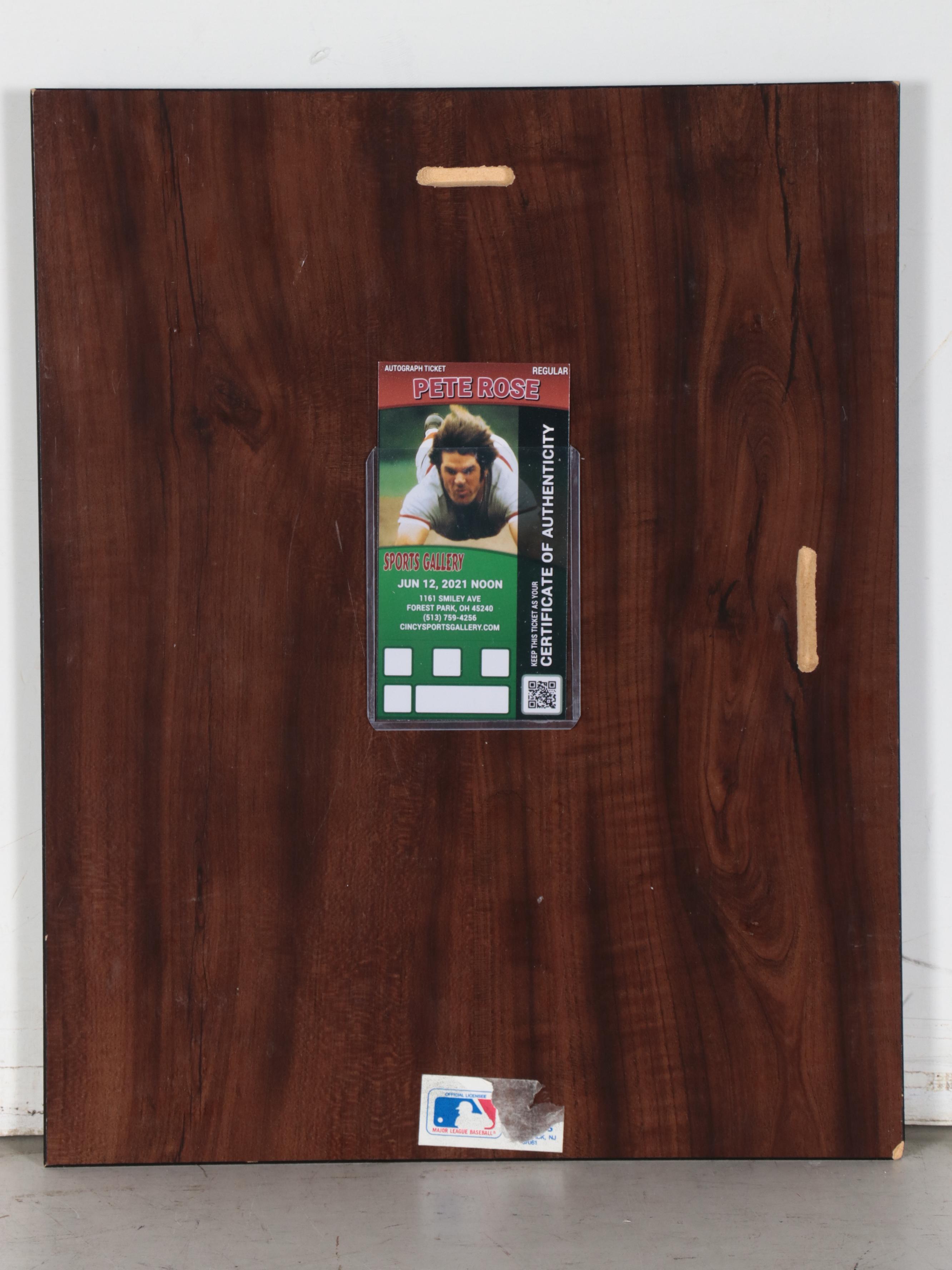 Pete Rose Signed "Charlie Hustle" Display, Cincinnati Reds, MVP