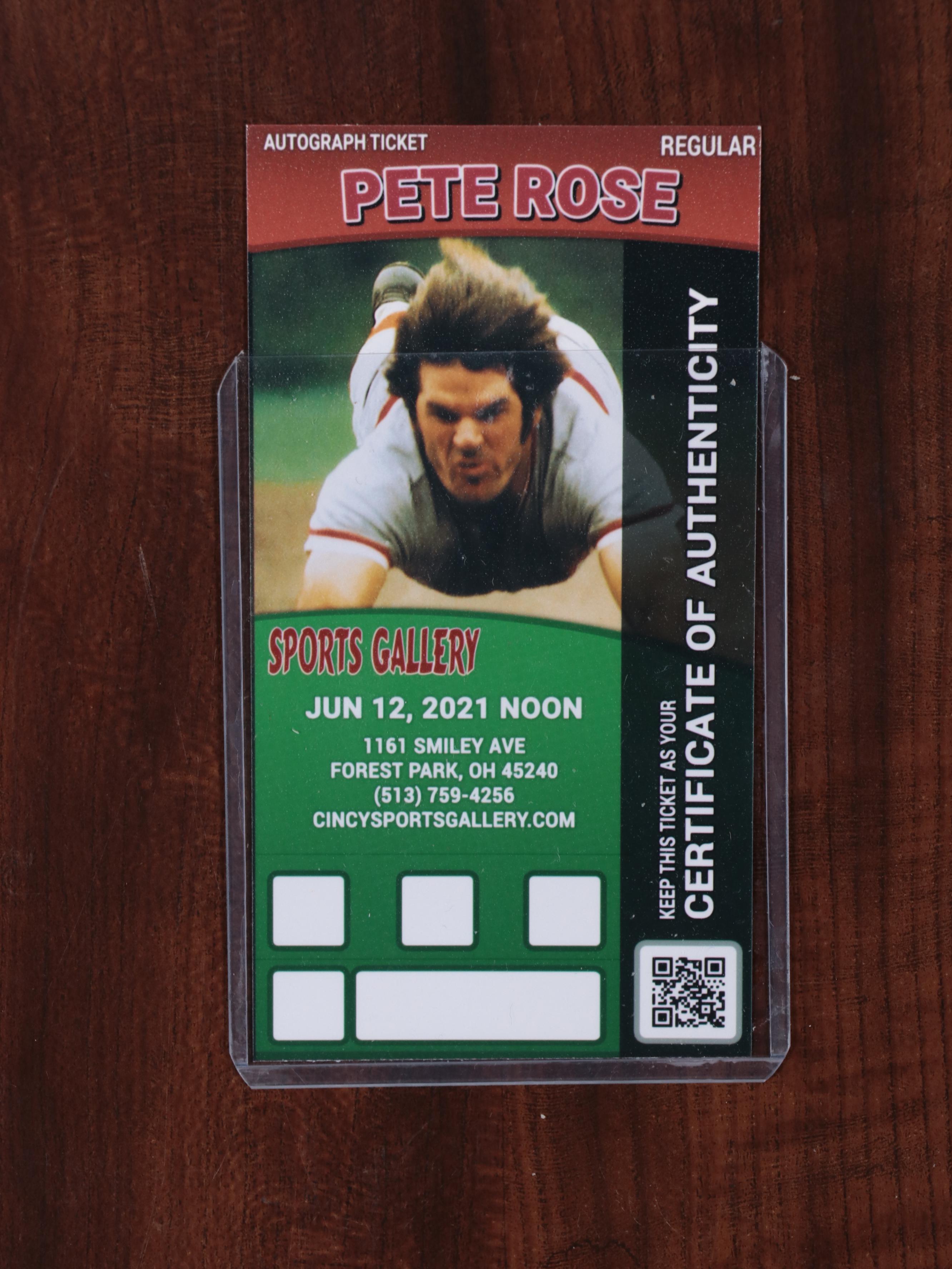 Pete Rose Signed "Charlie Hustle" Display, Cincinnati Reds, MVP