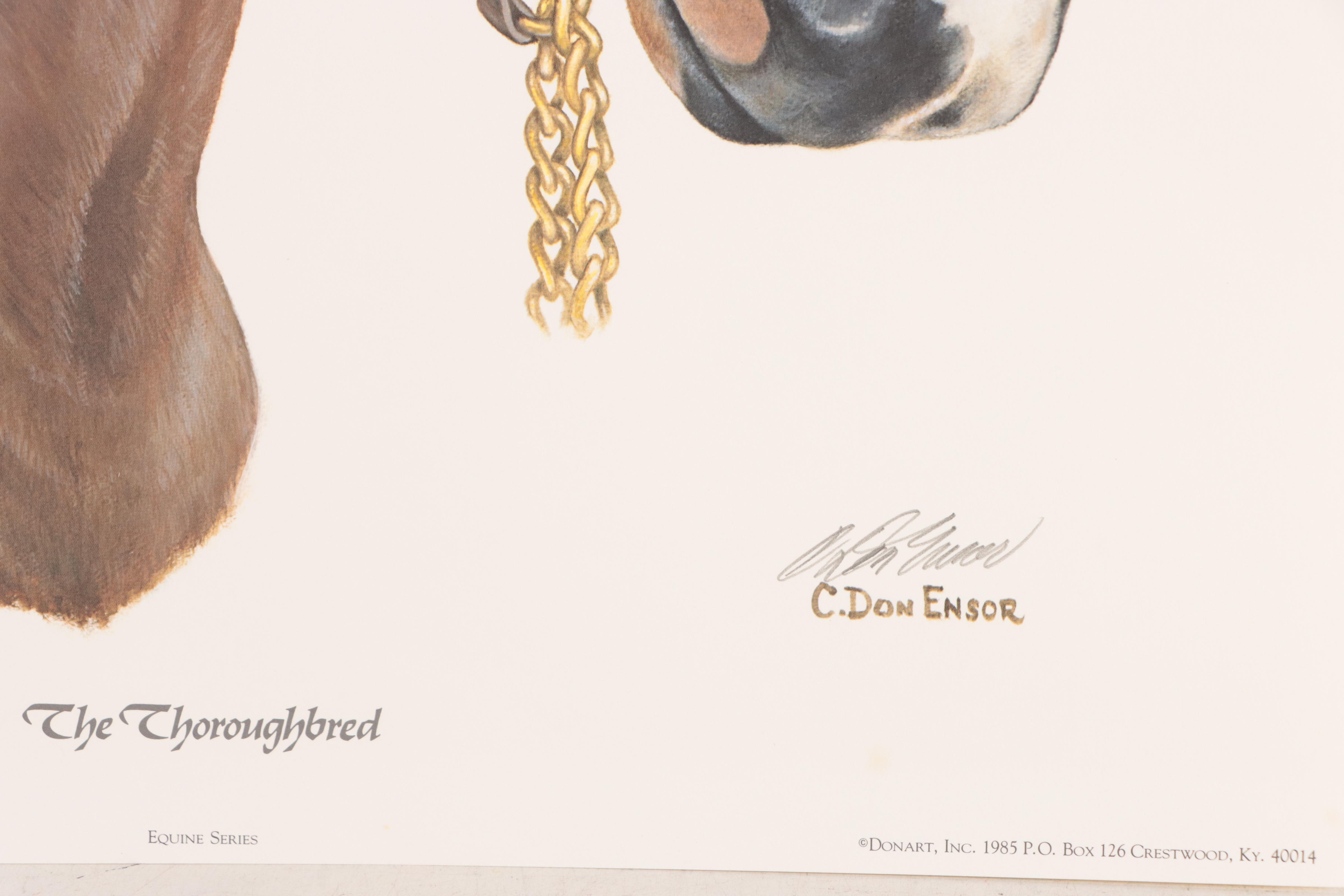 C. Don Ensor Offset Lithographs of Horses EBTH