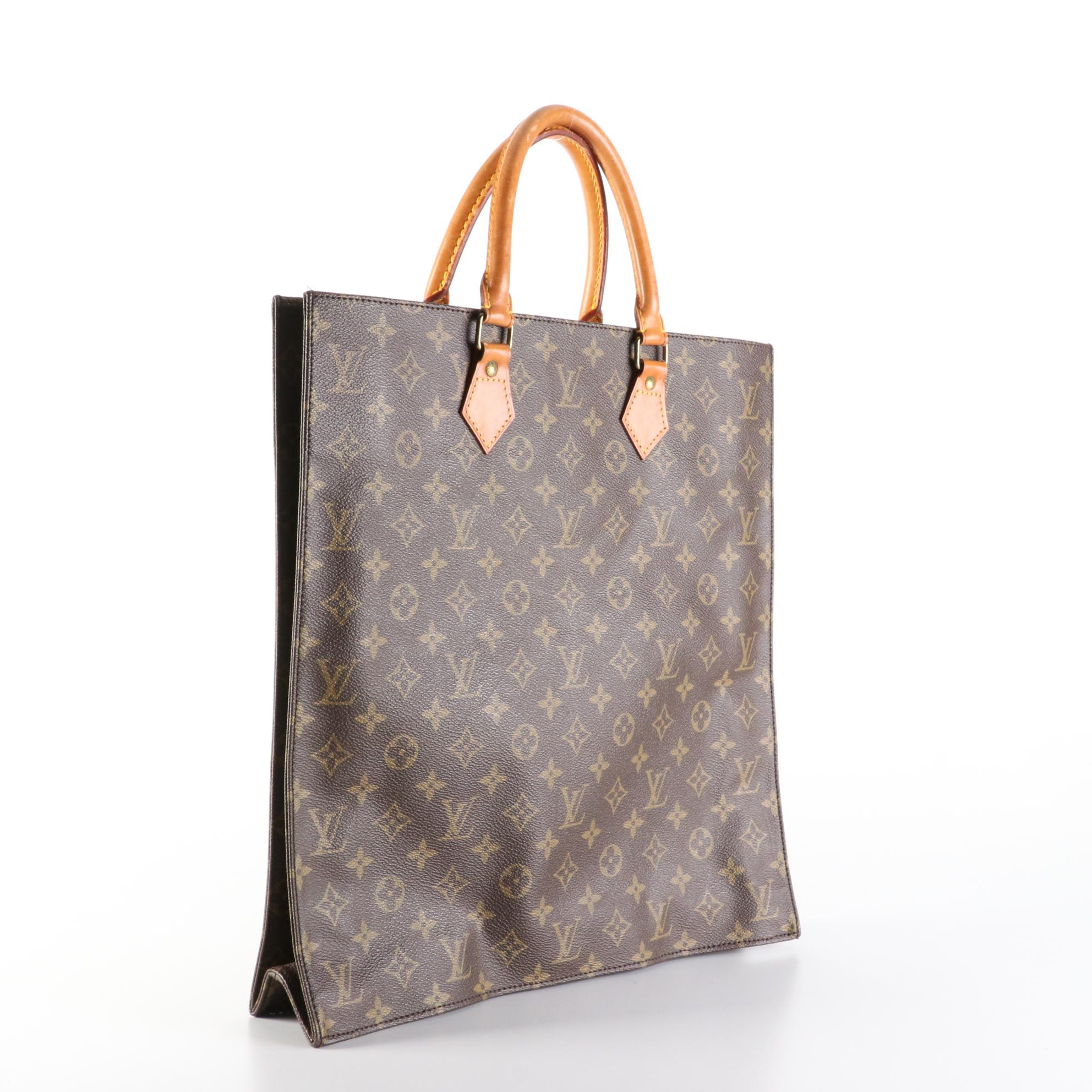 Louis Vuitton Sac Plat Tote in Monogram Canvas and Vachetta Leather