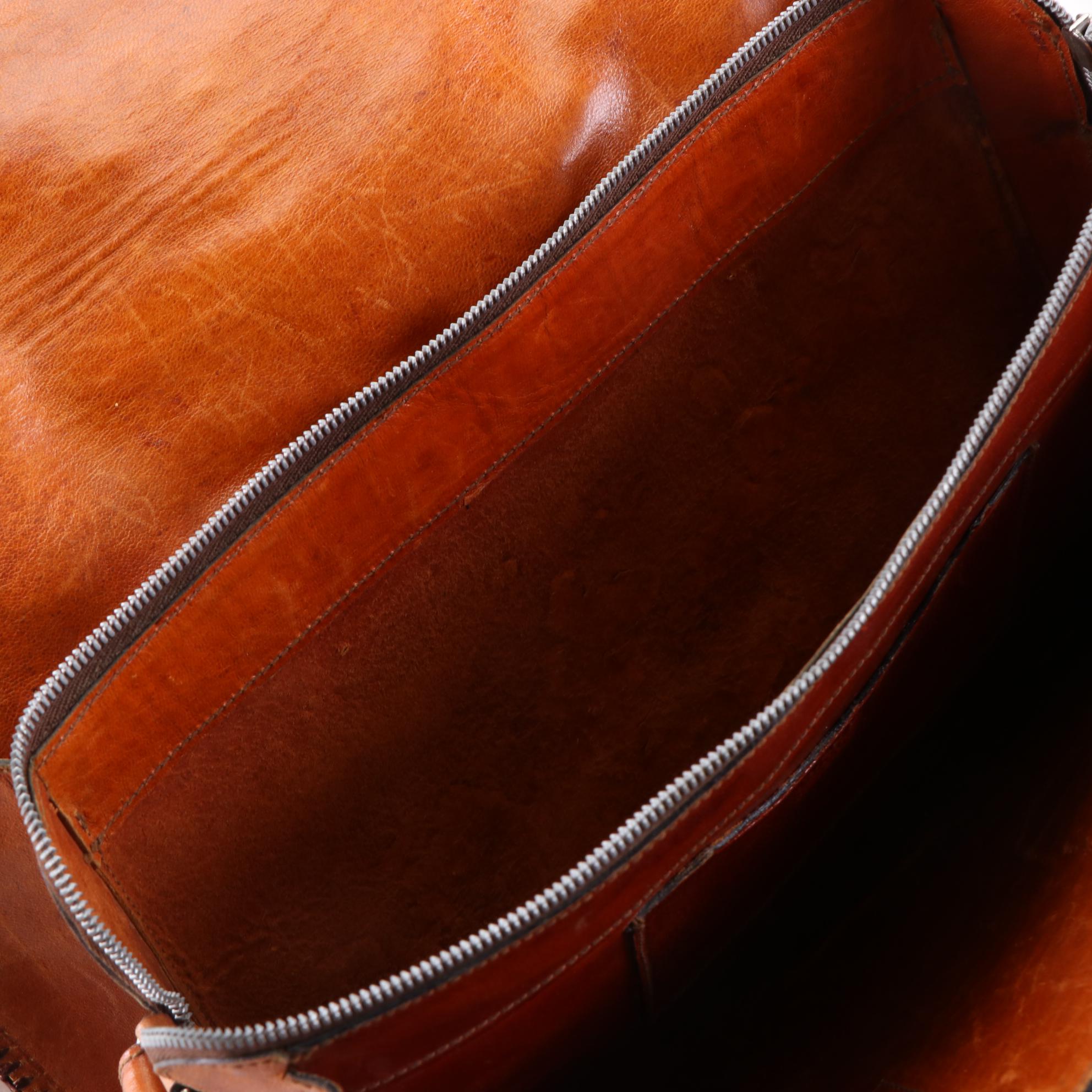 Hand Tooled Leather Shoulder Bag with Convertible Strap