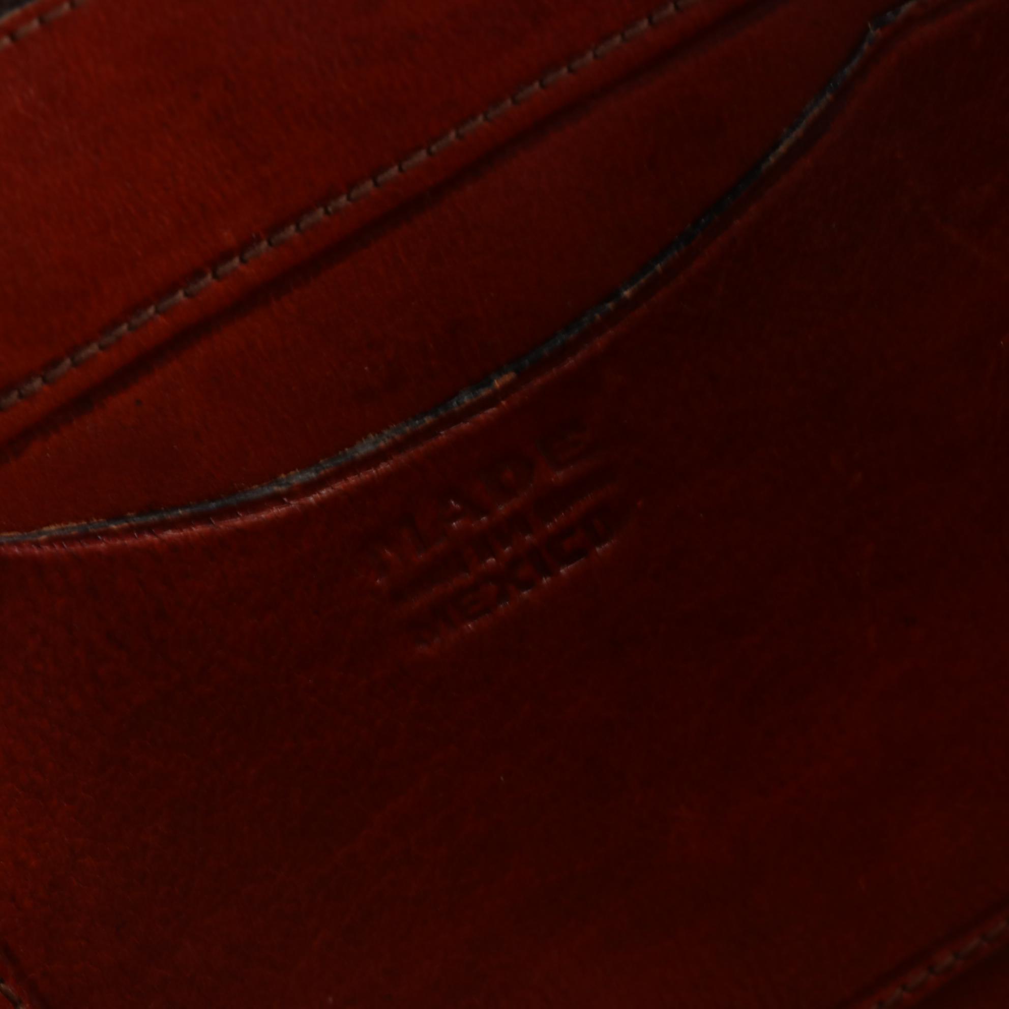 Hand Tooled Leather Shoulder Bag with Convertible Strap