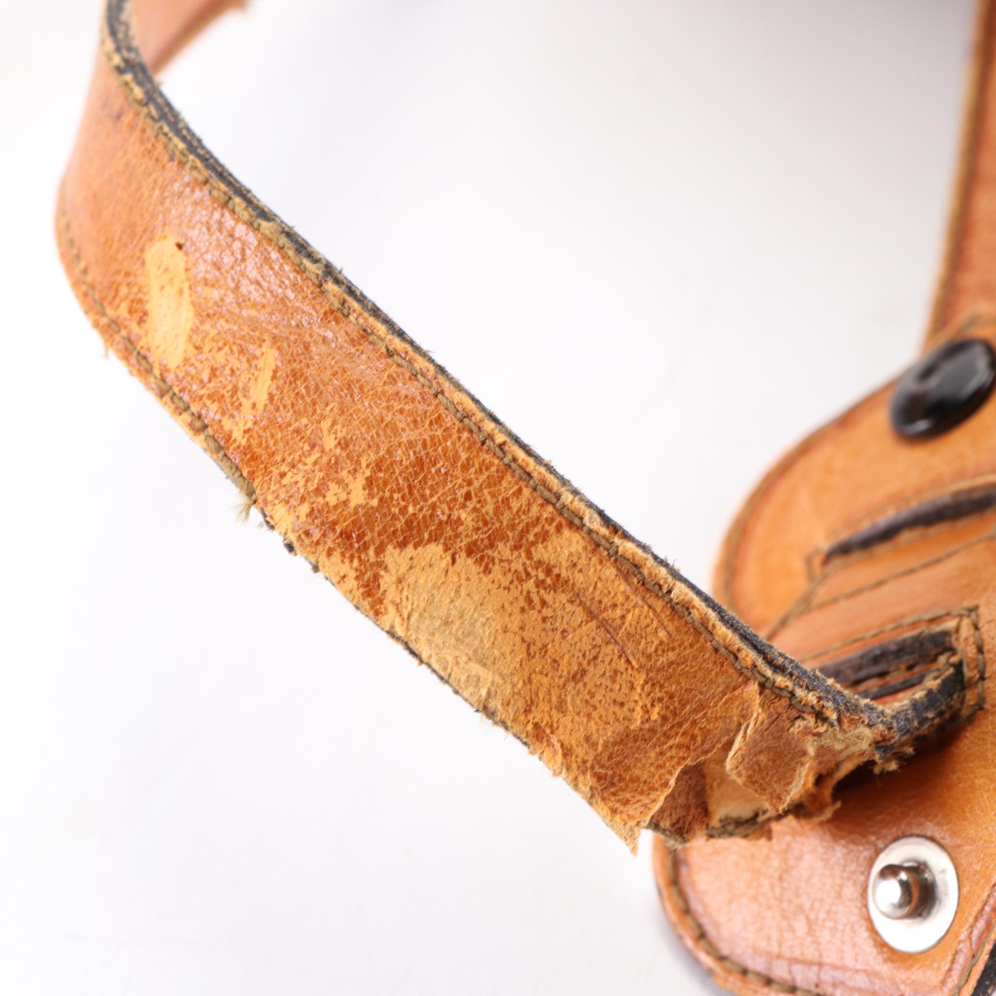 Hand Tooled Leather Shoulder Bag with Convertible Strap